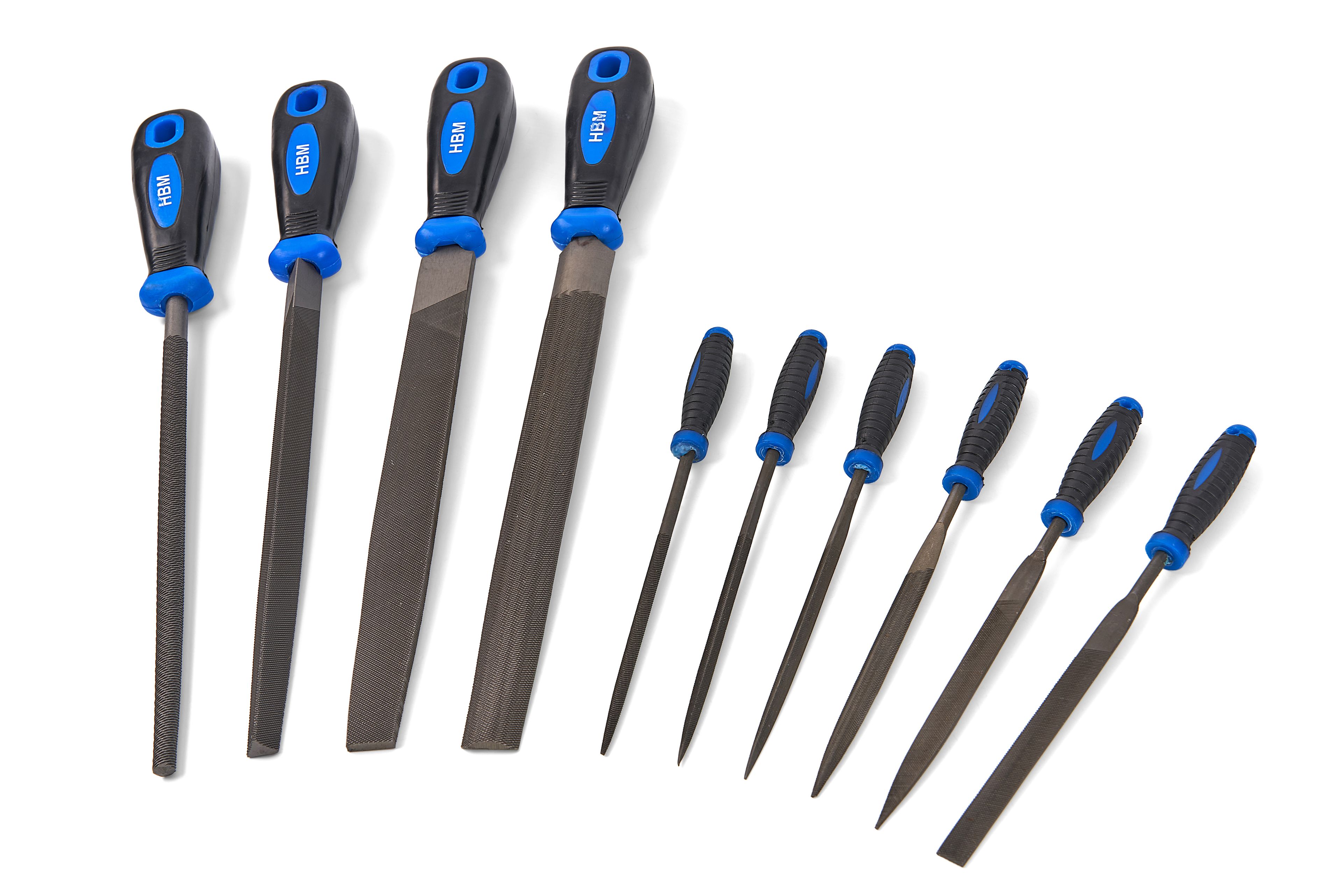 Set di lime professionali HBM da 10 pezzi da 200 mm