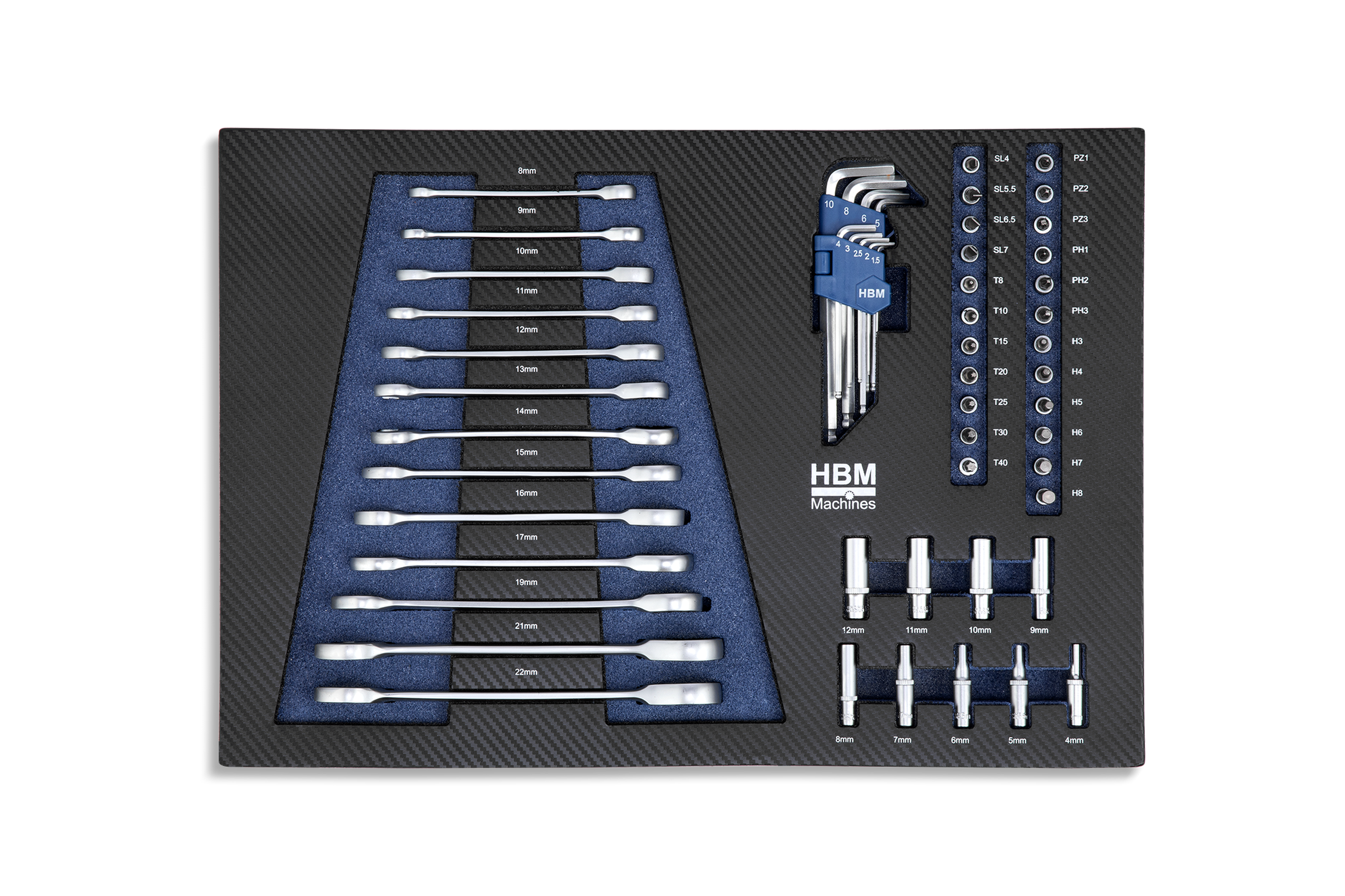 HBM servante à outils garnie, 154 pièces, noire Image 13