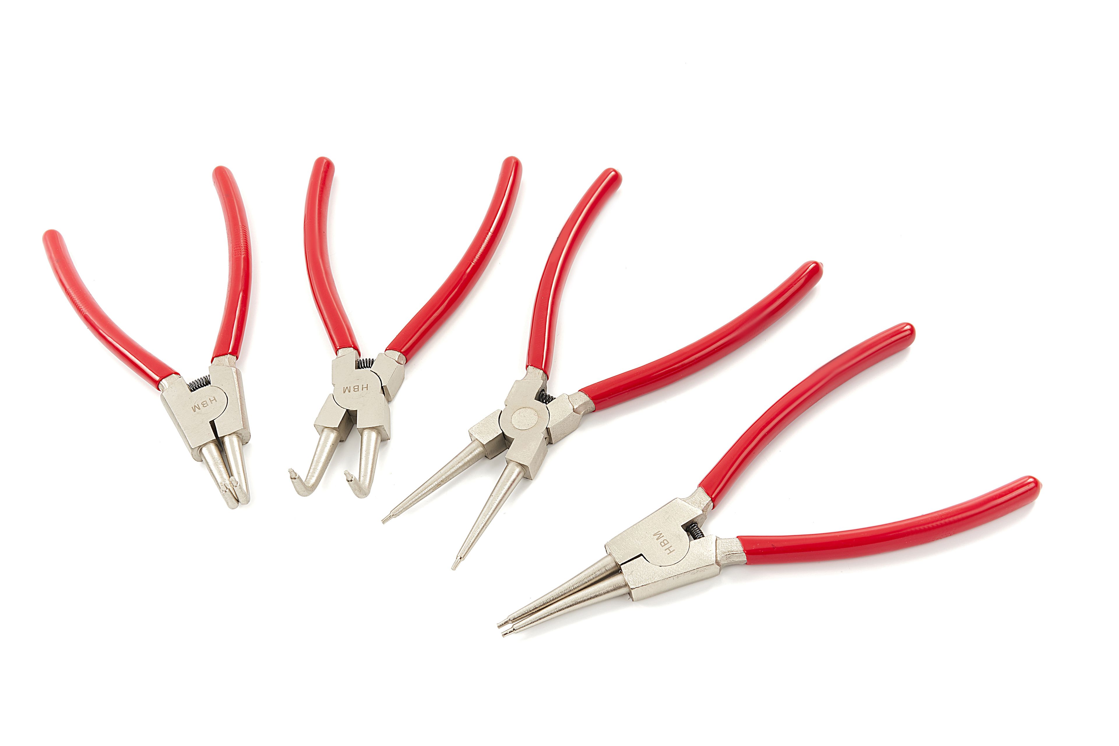 HBM 4 Delige 225 mm Seegerringtangenset, Borgveertangenset