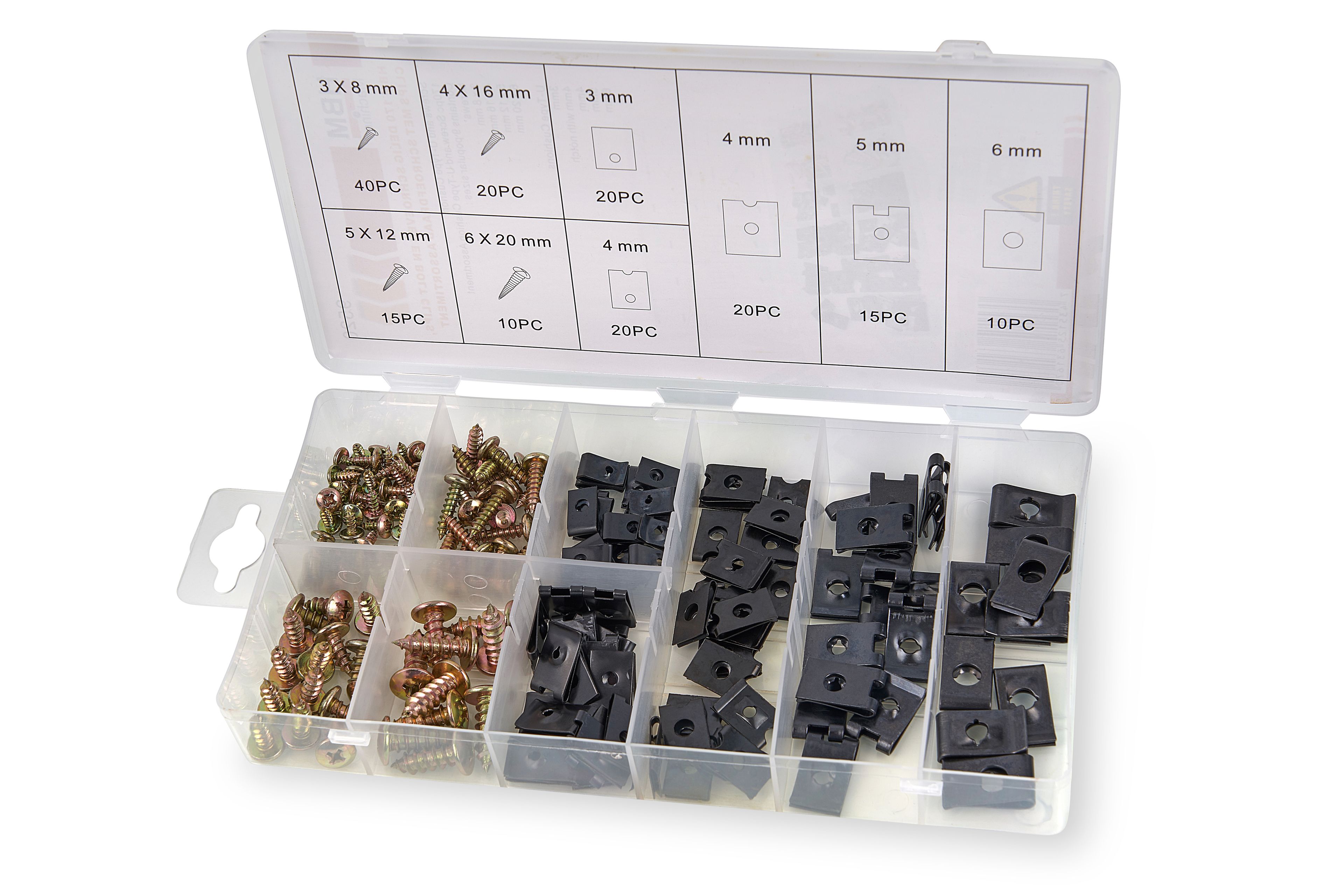 HBM 170 Juego de Tornillos y Clips de Bolt, Clips con rosca