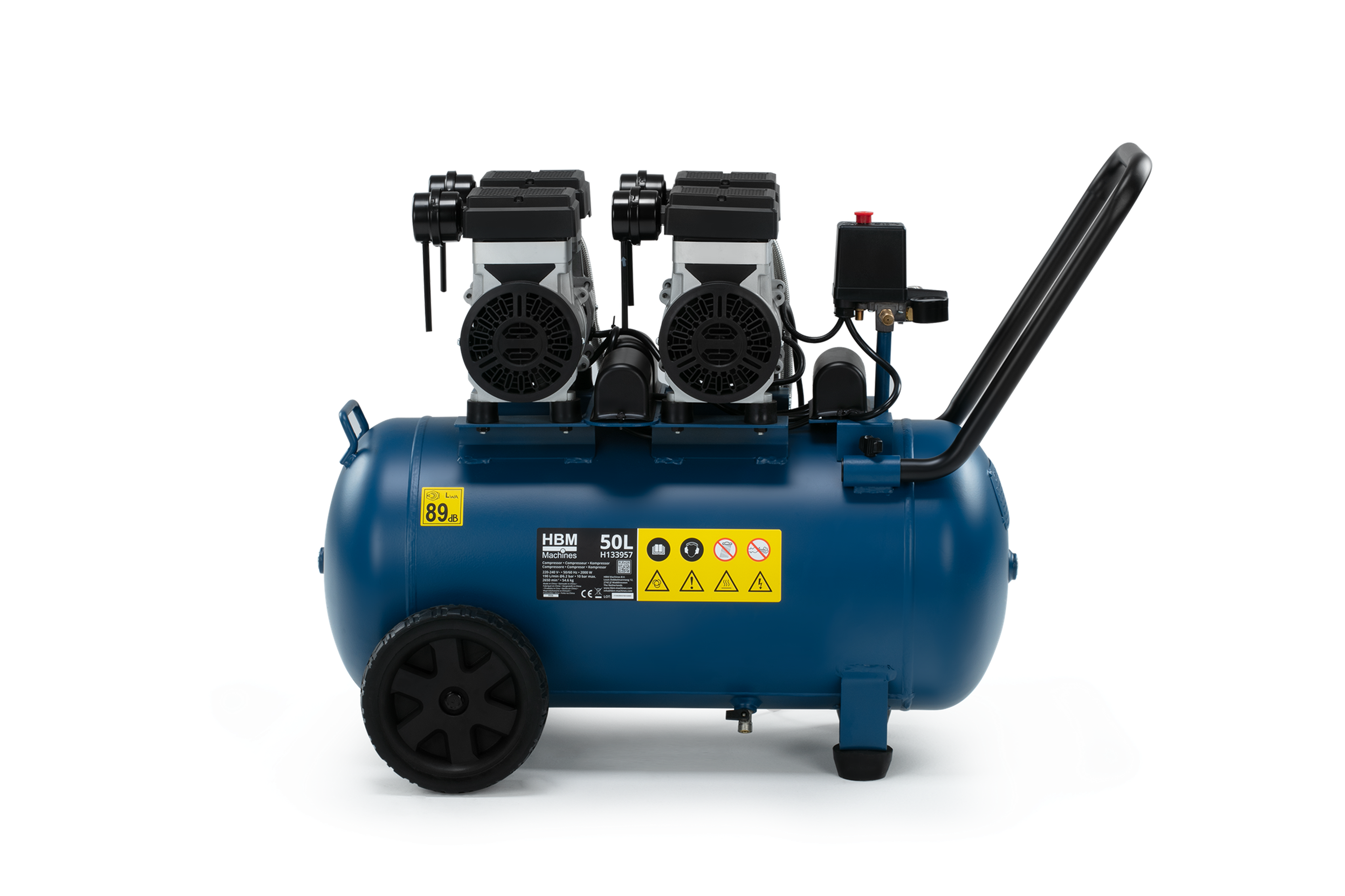 HBM olievrije compressor, 50 liter, 10 bar, 2,6 pk Image 5