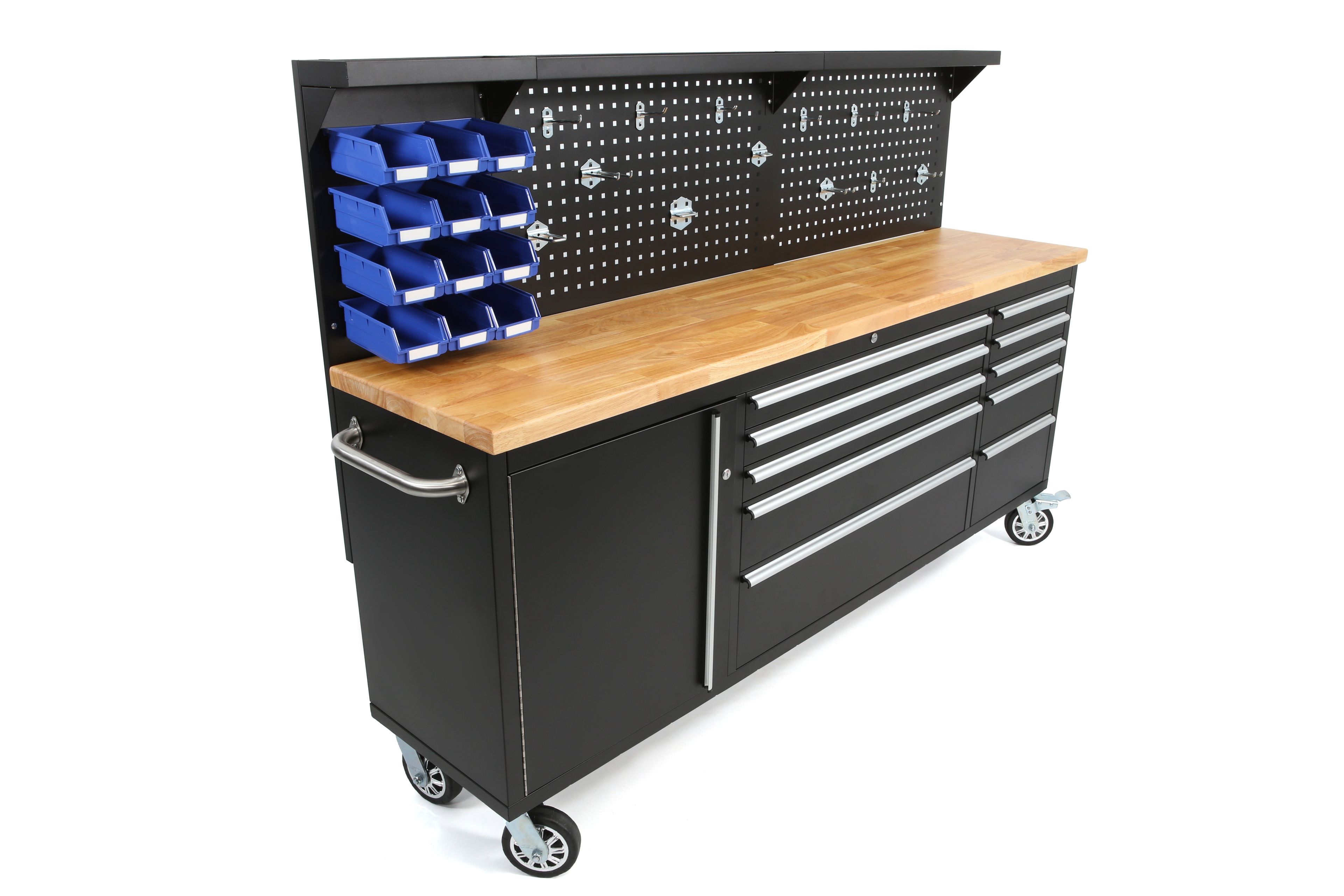 HBM gereedschapswagen met achterwand 215 cm, zwart Image 9