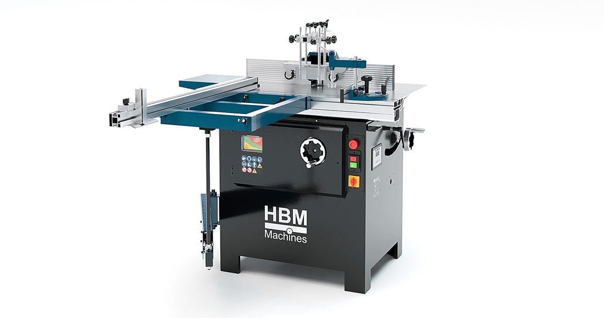 HBM Fresadora de madera con mesa de rodillos 2800 vatios 400 voltios
