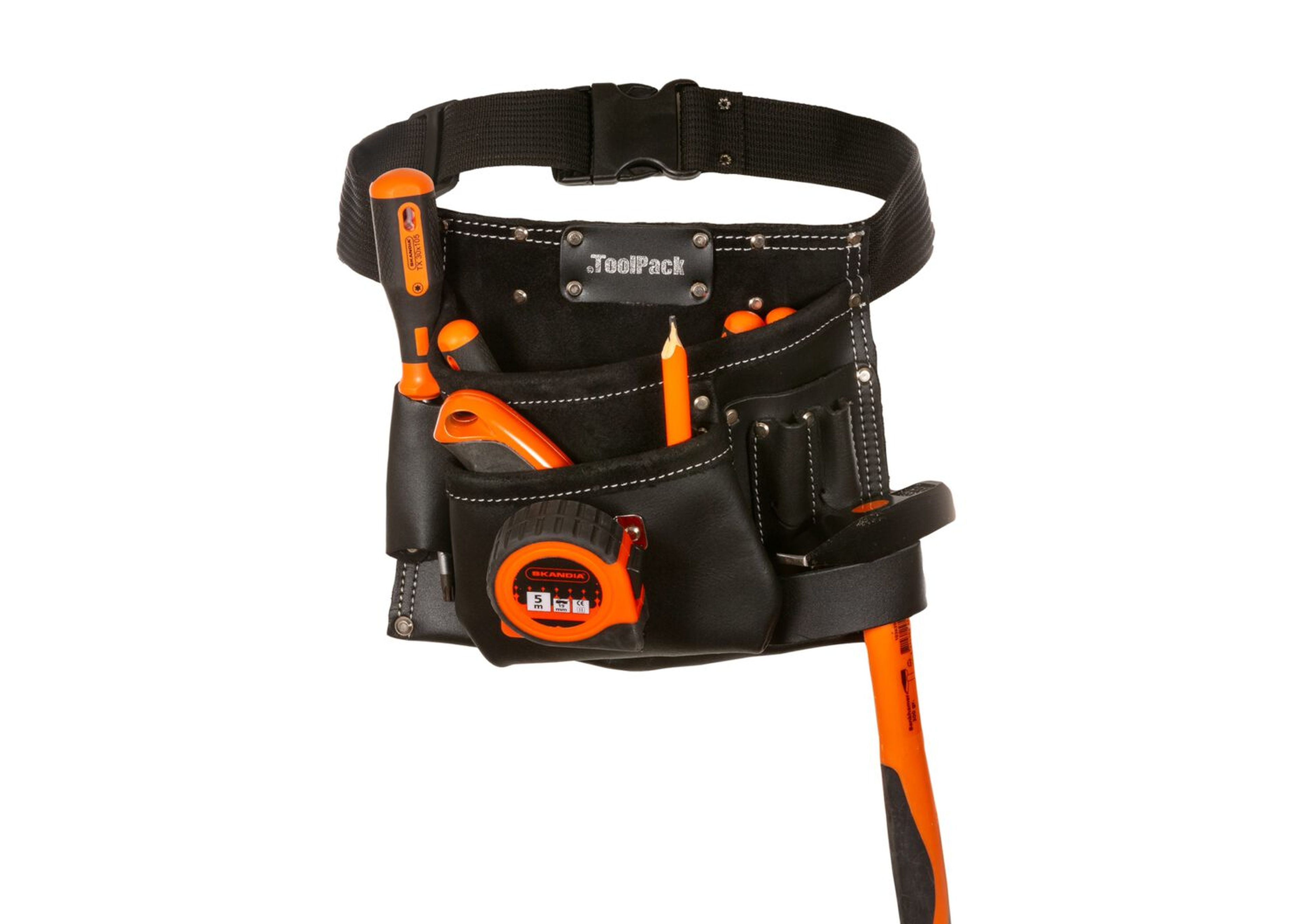 TP ; Ceinture porte-outils industrielle, 1 étui fixe, Porte-marteau, Finition noire Image 2