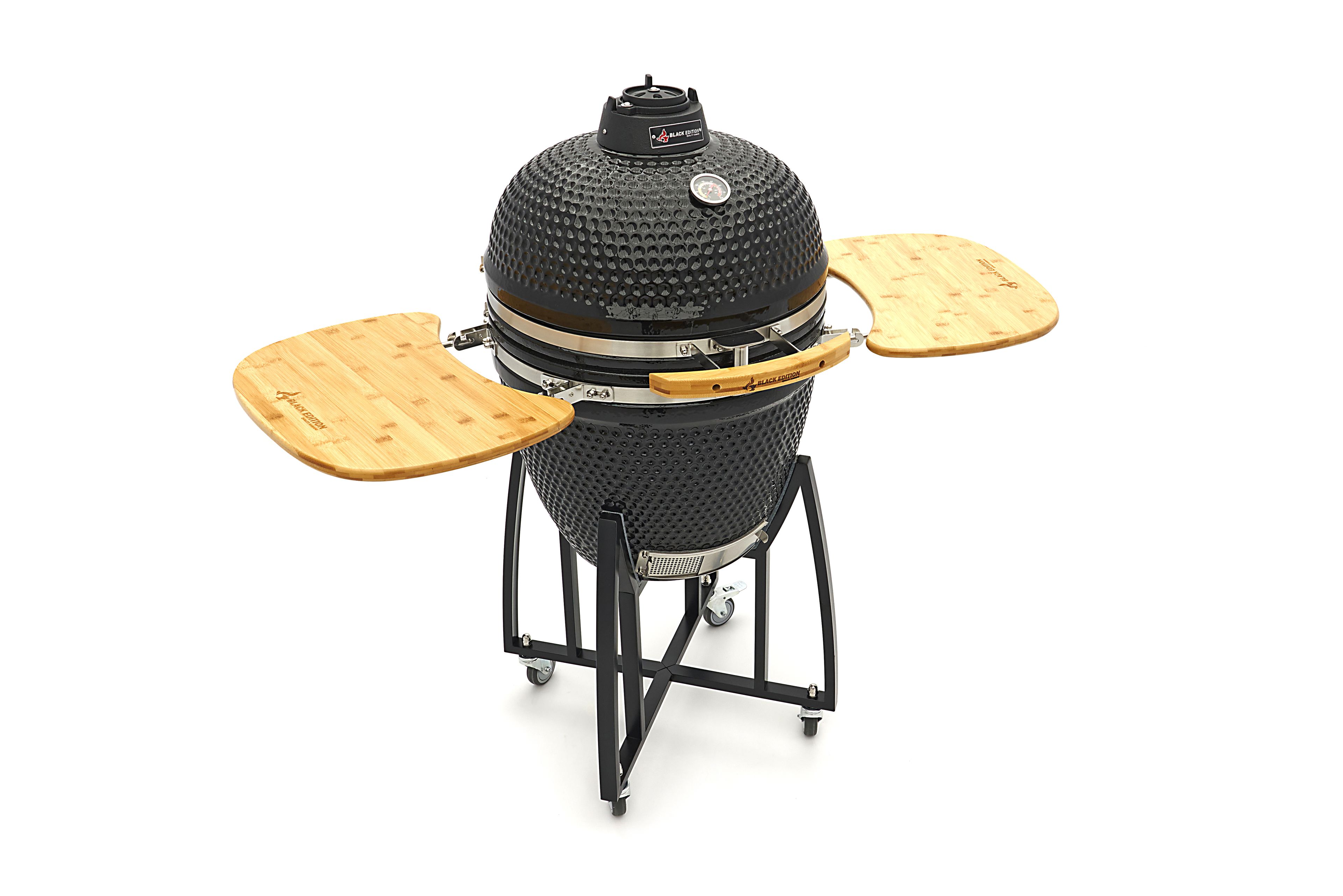 Barbecue en céramique de 60 cm sur roulettes Black Edition