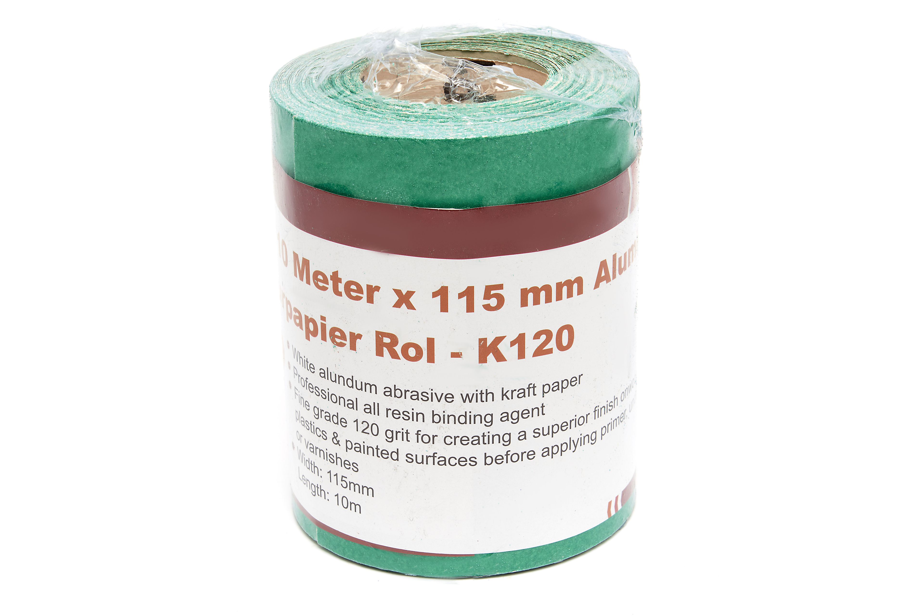 HBM Rouleau de papier abrasif en oxyde de 10 mètres x 115 mm 120 Image 1