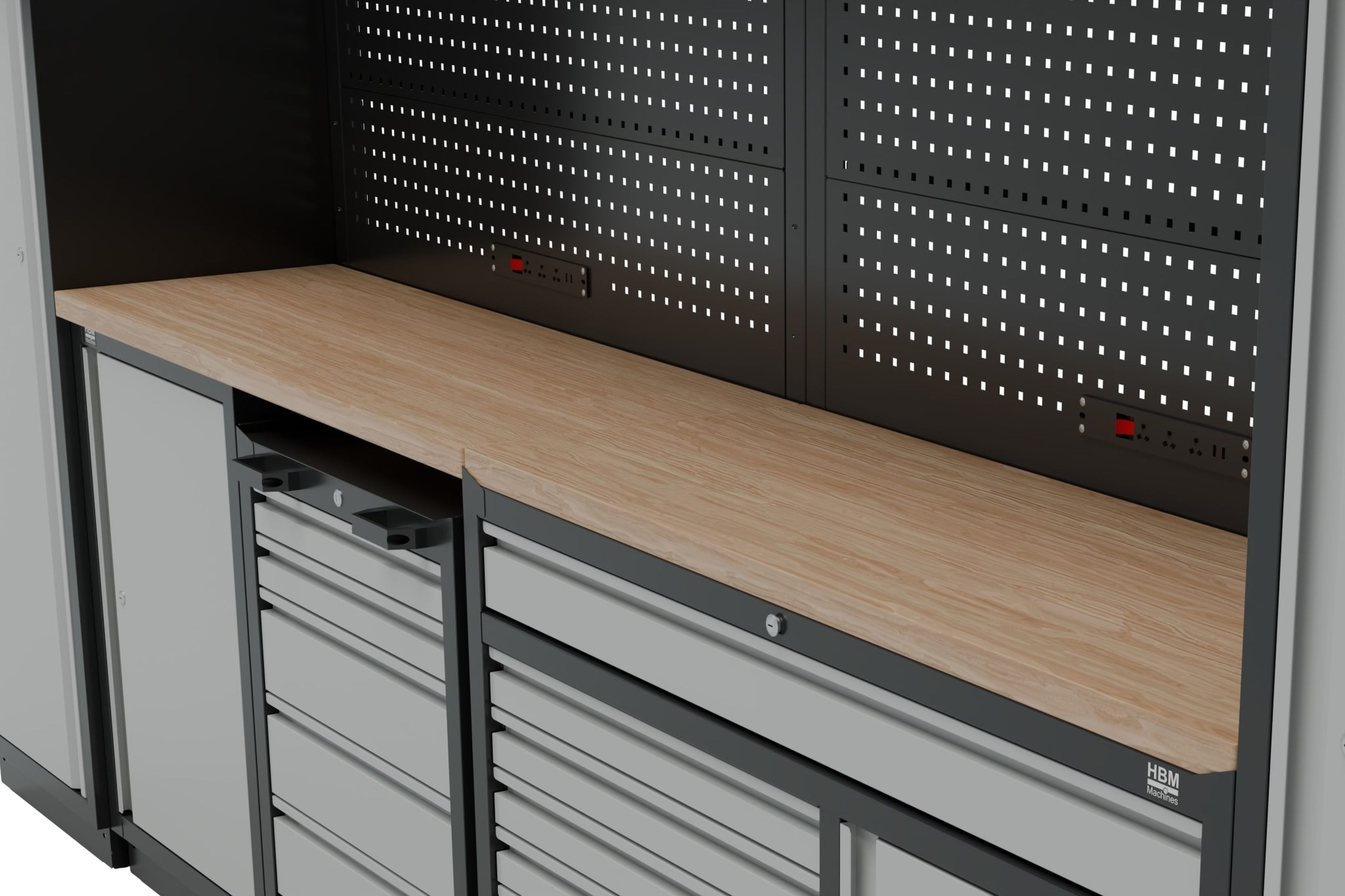 HBM modulair werkplaatssysteem 13-delig, zwart, grijs Image 5