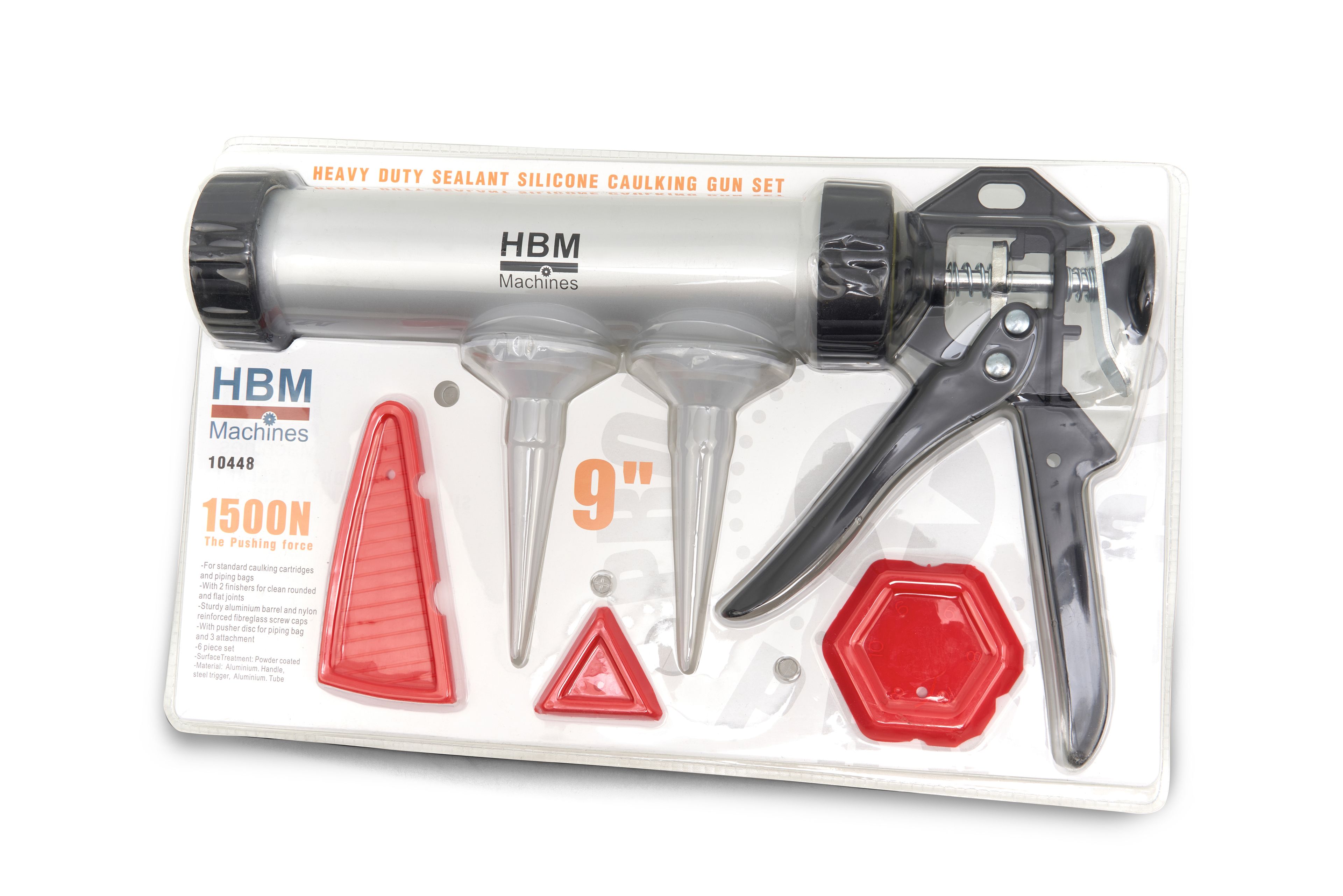 HBM 6 Delige Professionele Aluminium Kitspuit Set Image 4