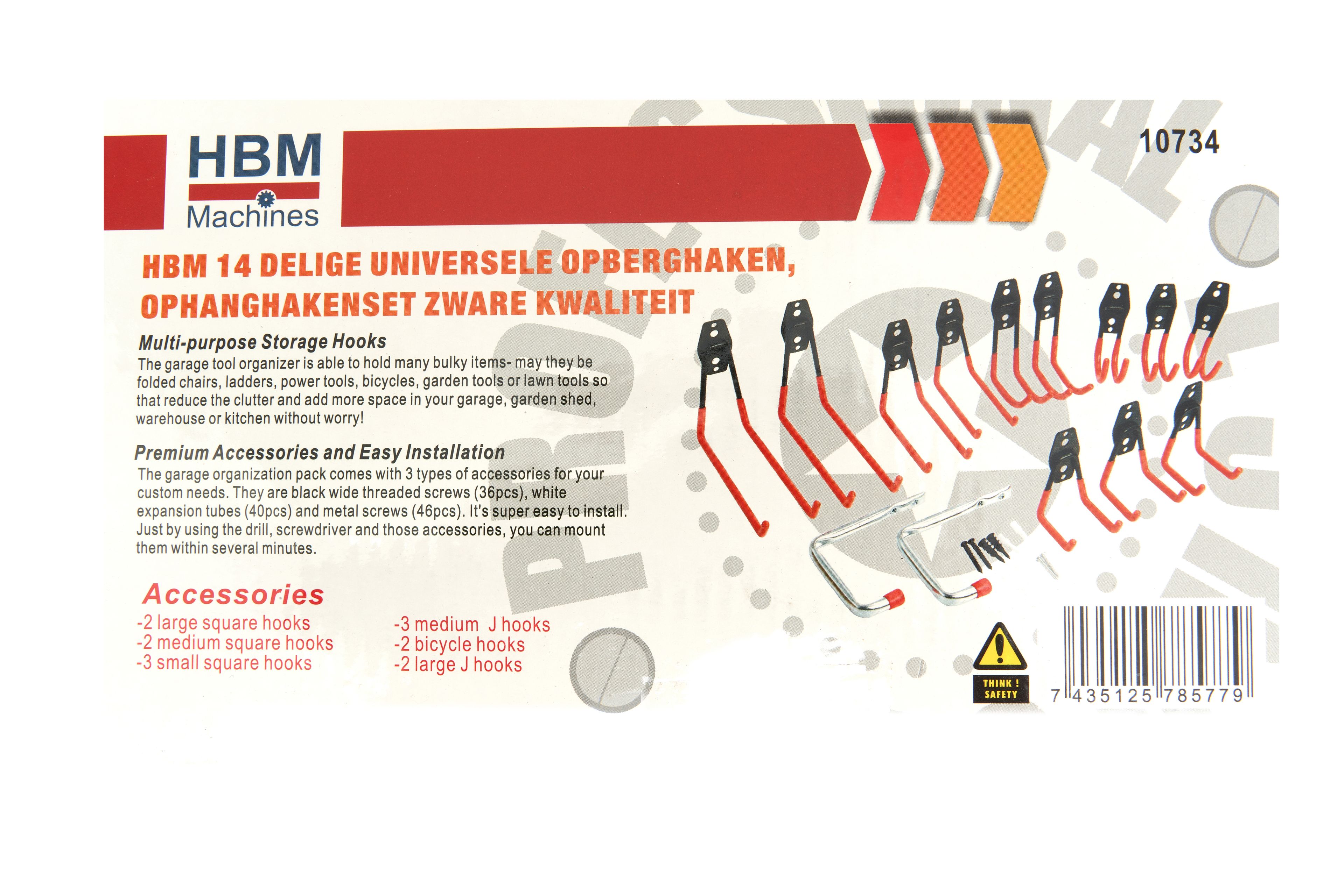 HBM Crochets de rangement universels 14 pièces, ensemble très résistant Image 3