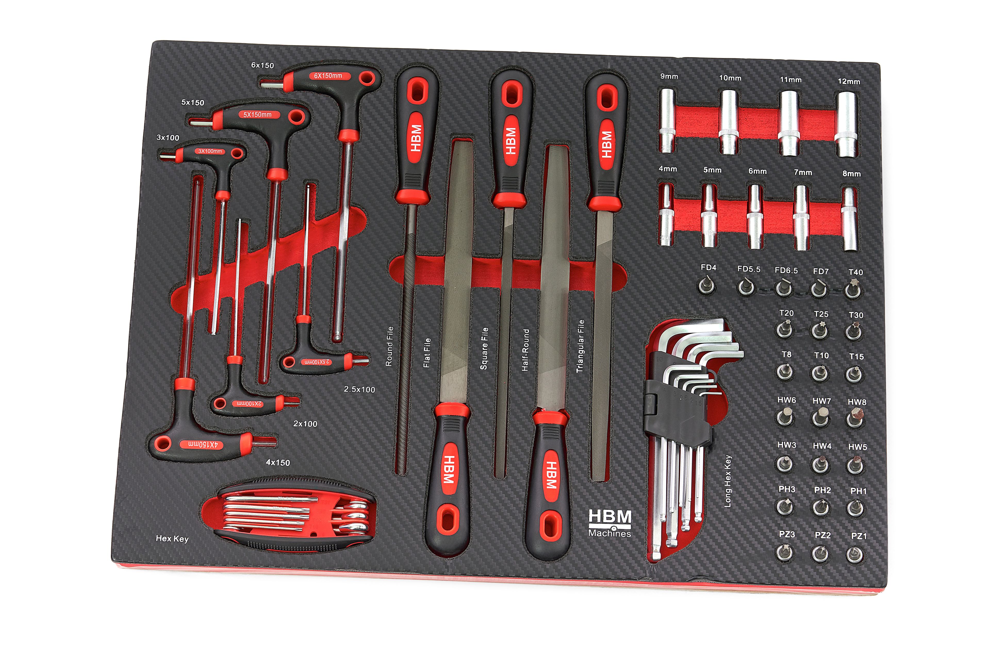 HBM gefüllter Werkstattwagen 196-teilig, rot Image 19