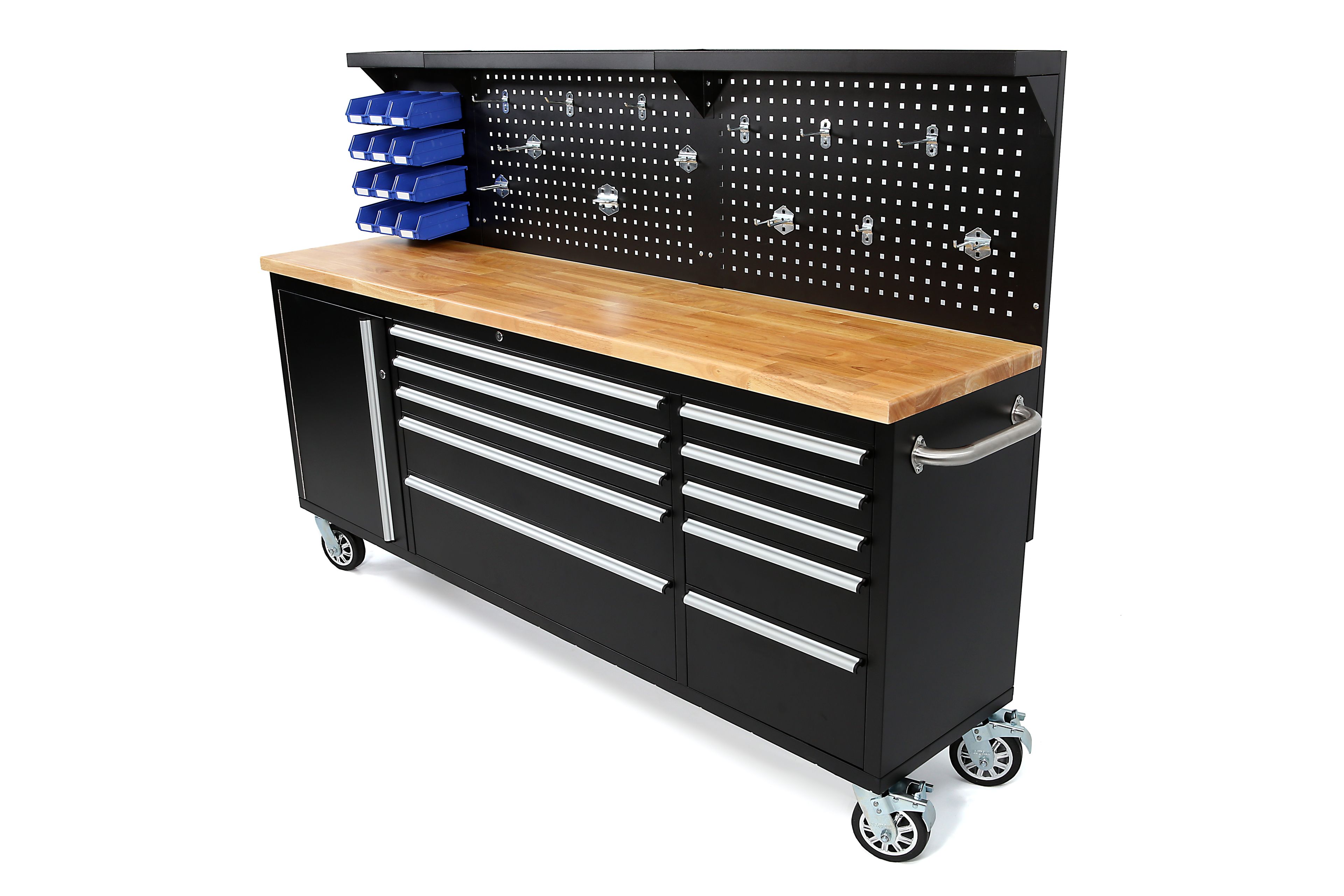 HBM gereedschapswagen met achterwand 215 cm, zwart Image 8