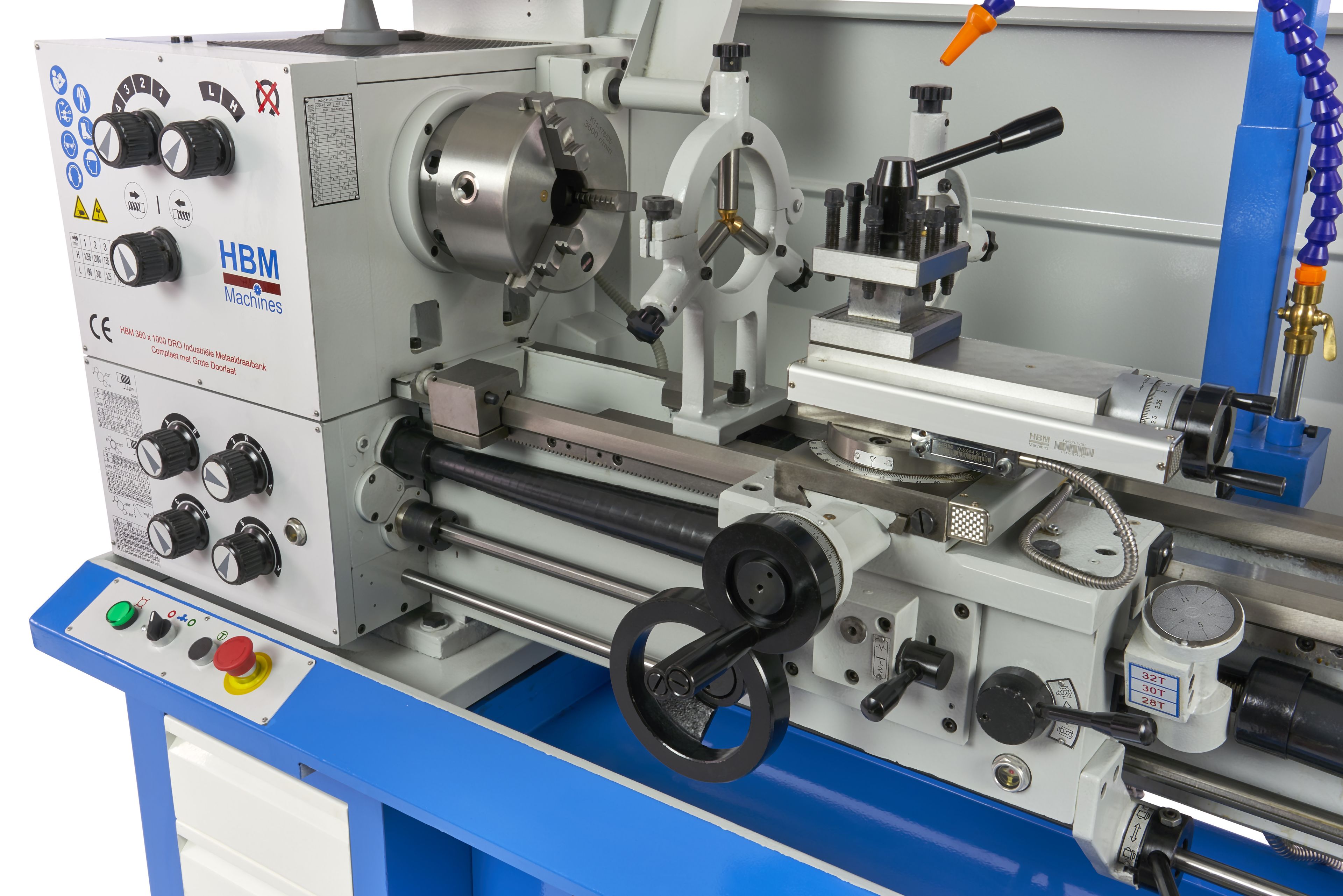 HBM metaaldraaibank 360 x 1000 DRO 400 Volt Image 14