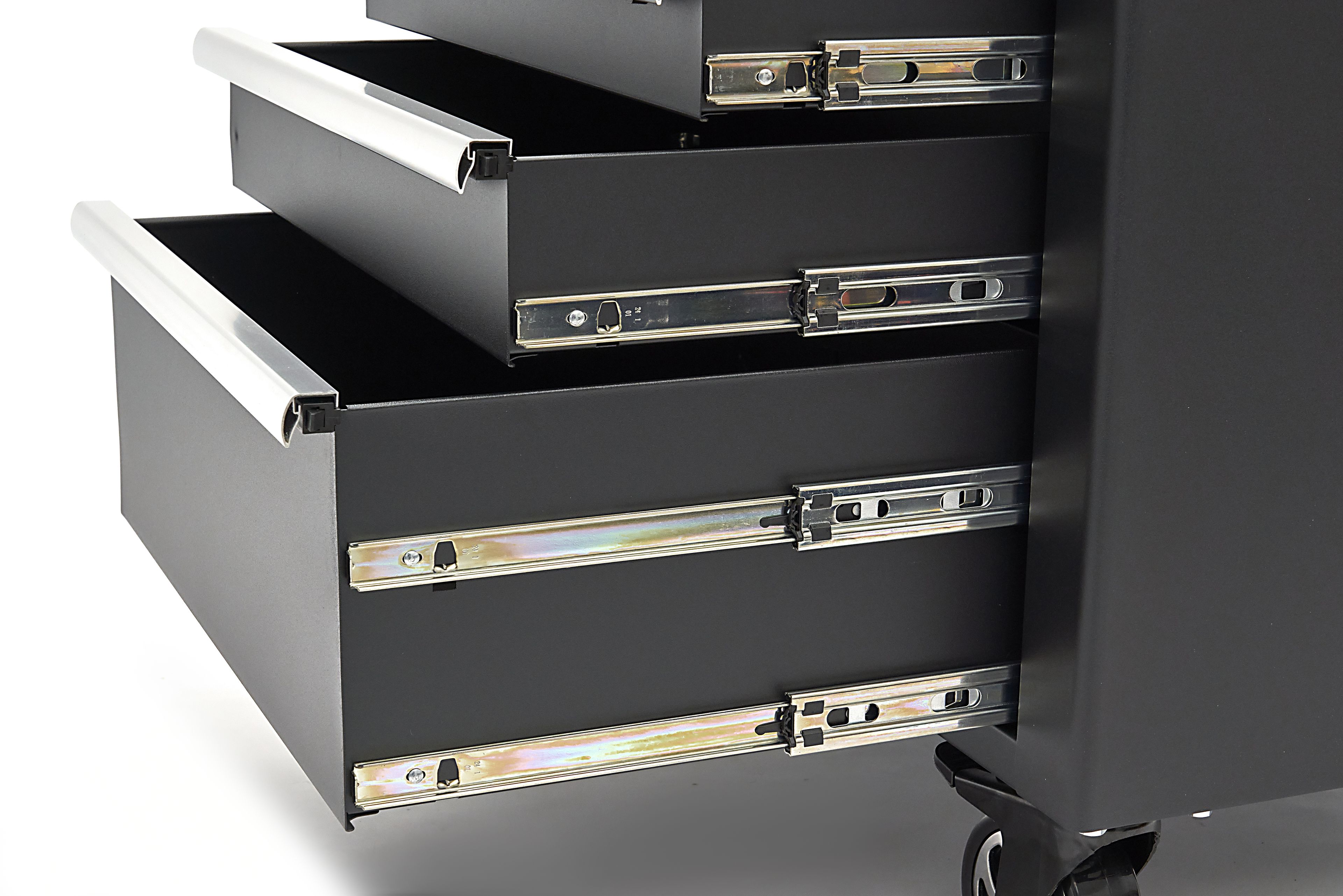 HBM verrijdbare gereedschapswagen, werkbank 114 cm met houten werkblad, zwart Image 13