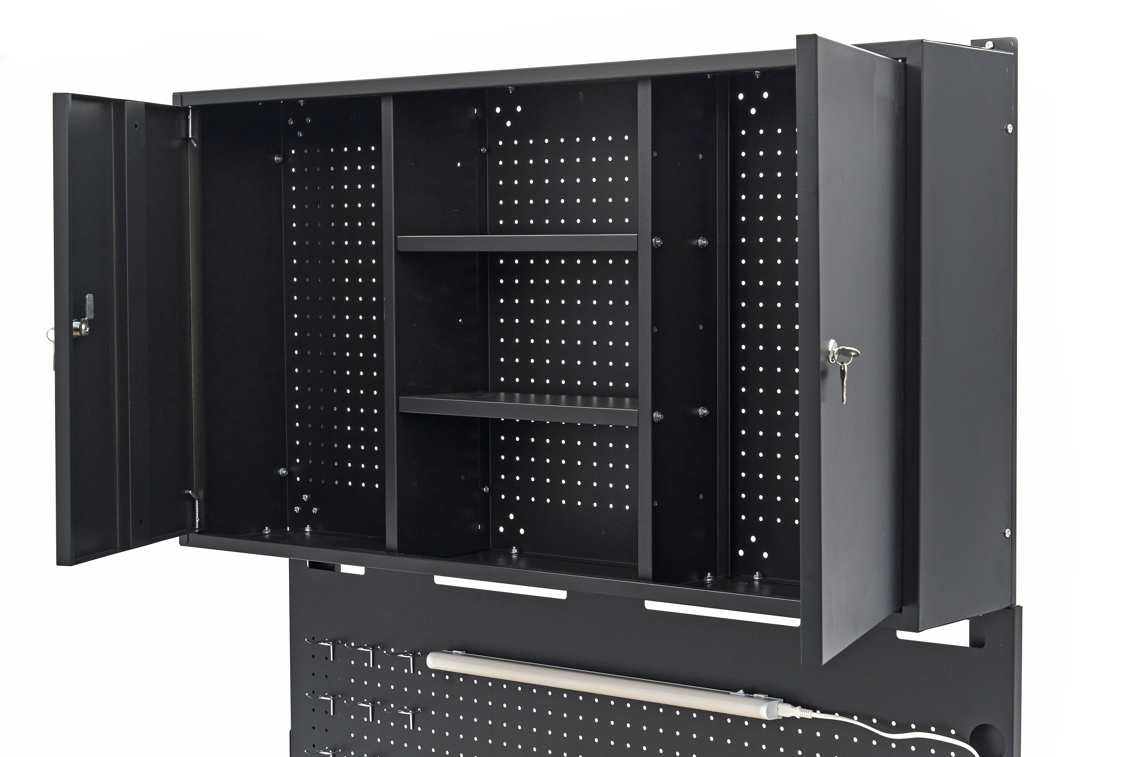 HBM établi 115 cm avec grand tiroir, paroi d’armoire et panneau arrière, noir Image 10