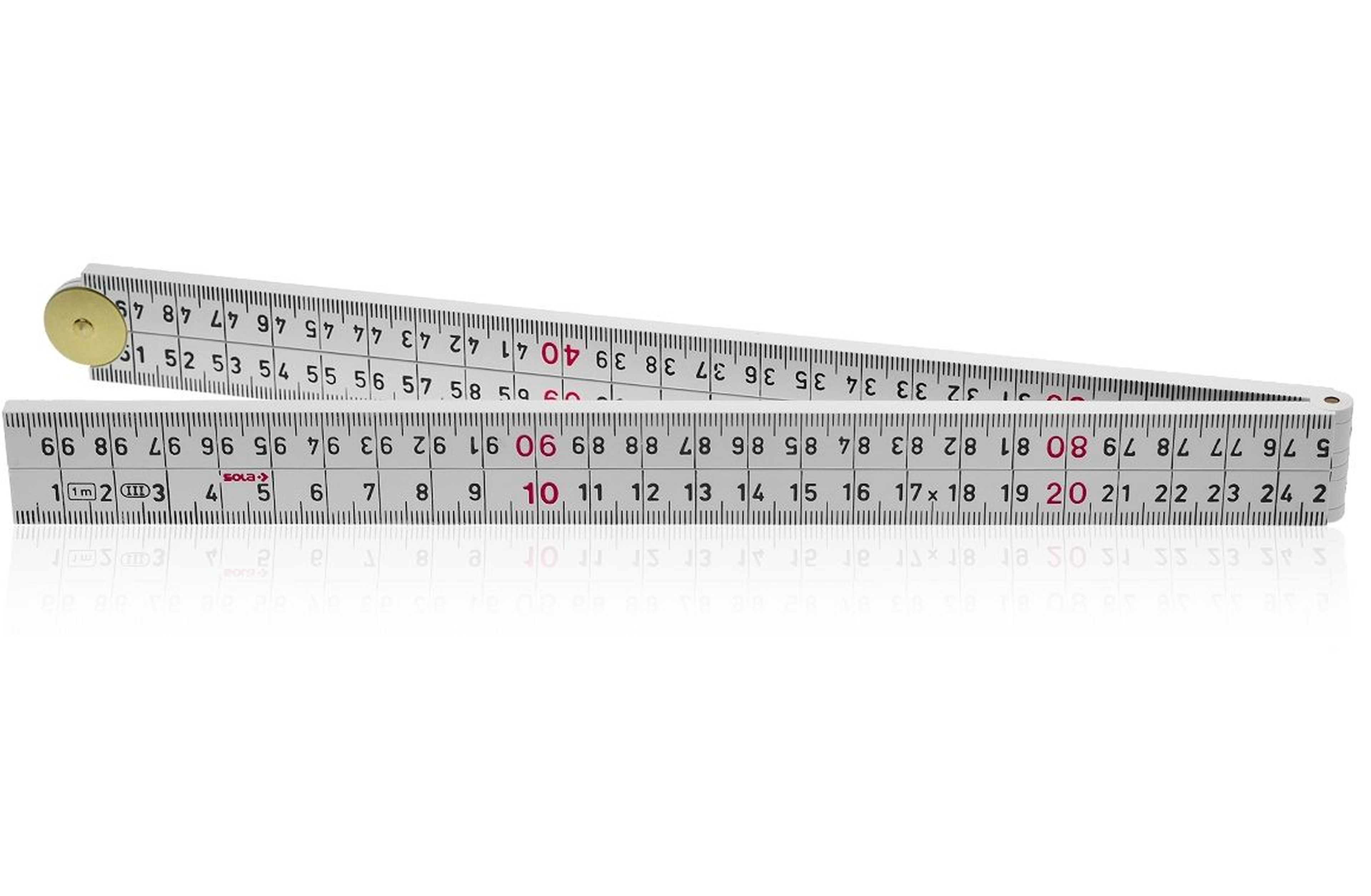 Sola Duimstok kunststof 4-ledig 1 m wit