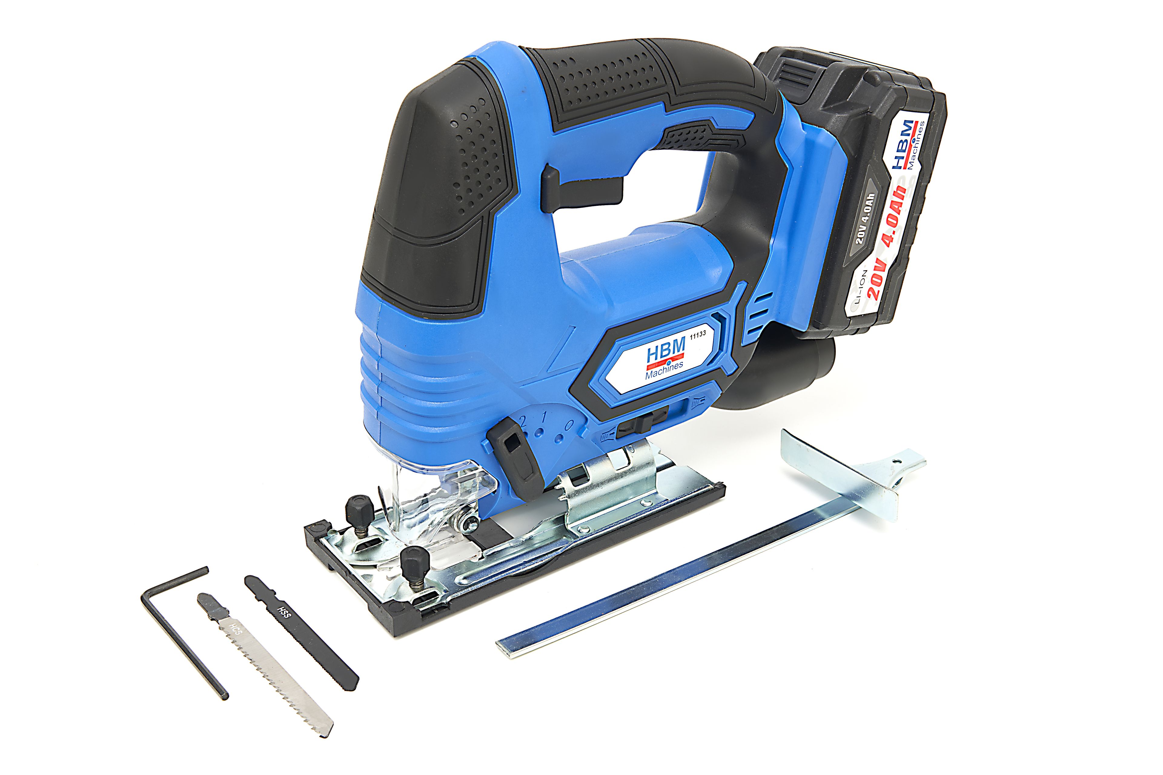 Scie sauteuse professionnelle HBM 20 Volt 4.0AH Accu avec 2 batteries Li-Ion Image 3