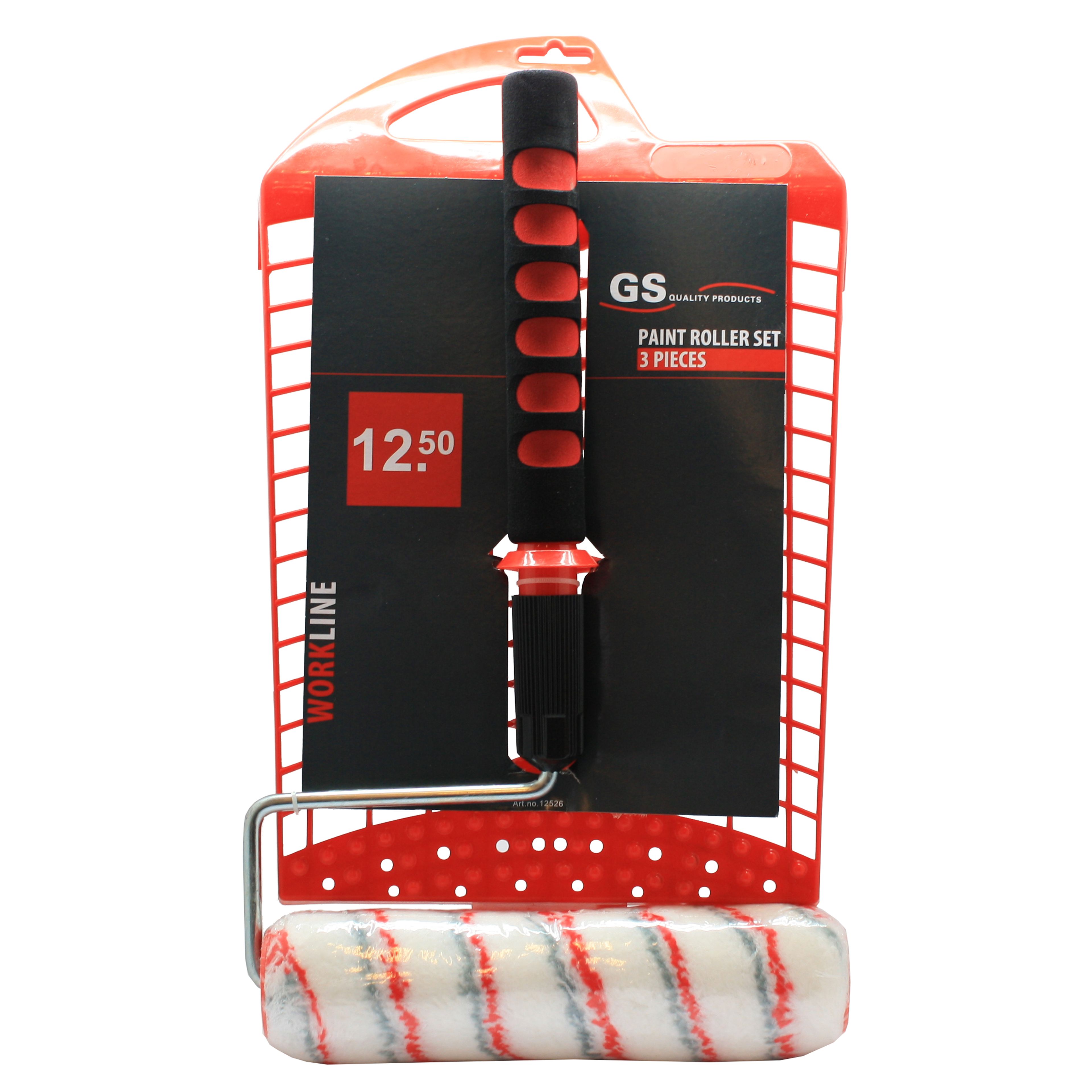 GS Quality Products Rullo per pareti 250 mm - estendibile da 45 a 92 cm - incl. griglia per vernice