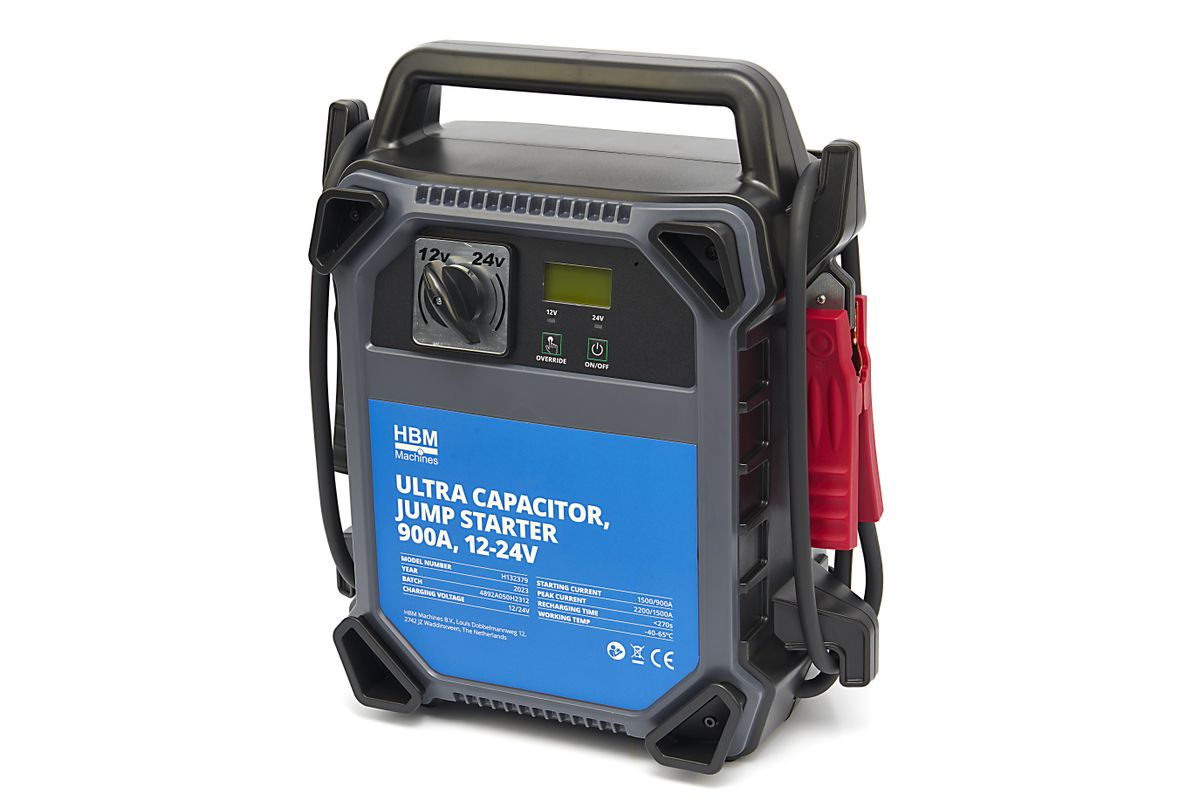 Arrancador de salto de súper condensador HBM, 900A, 12 - 24 Voltios