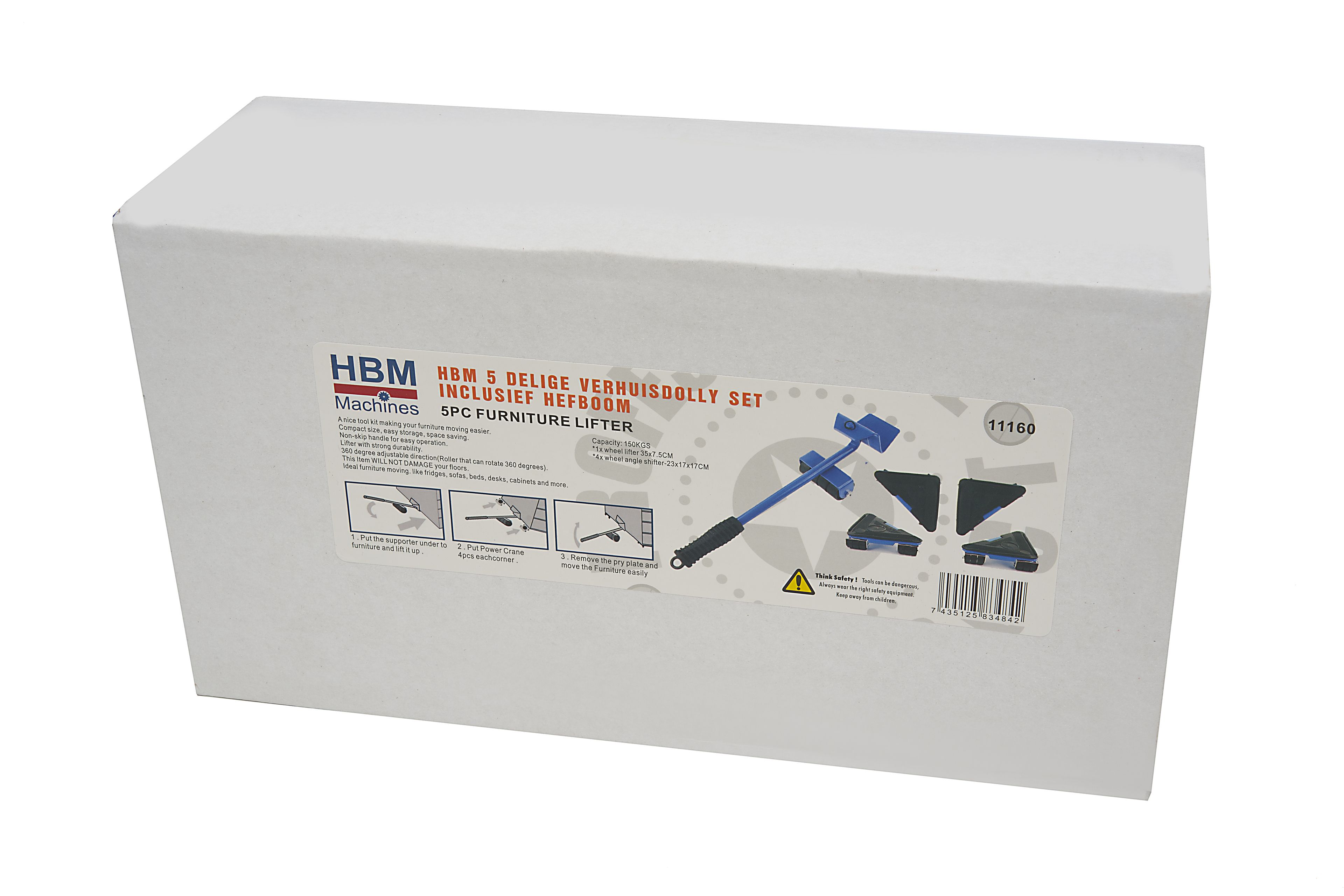 HBM 5 Delige Verhuisdolly Set Inclusief Hefboom Image 8