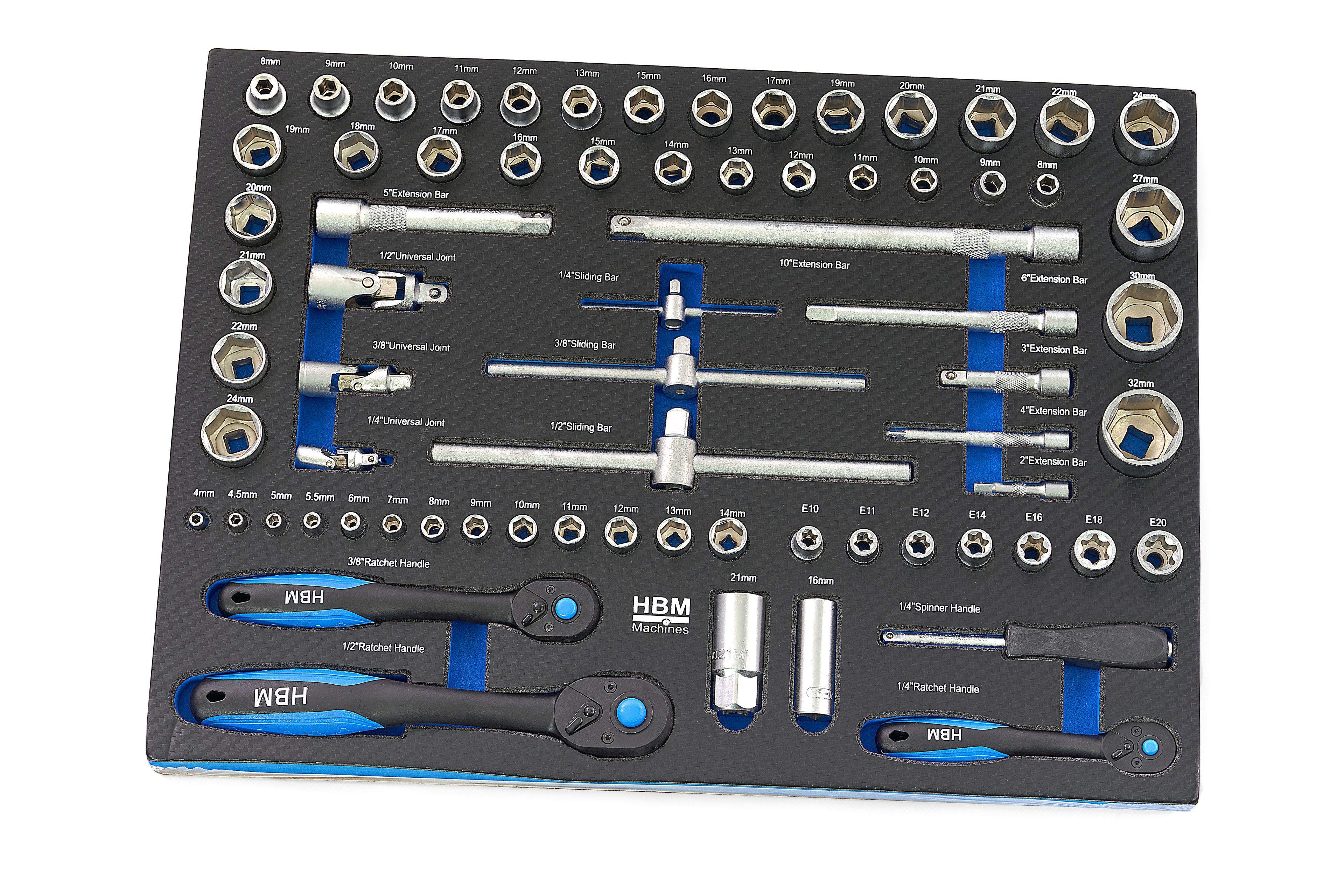 HBM servante à outils garnie 196 pièces, bleu Image 14