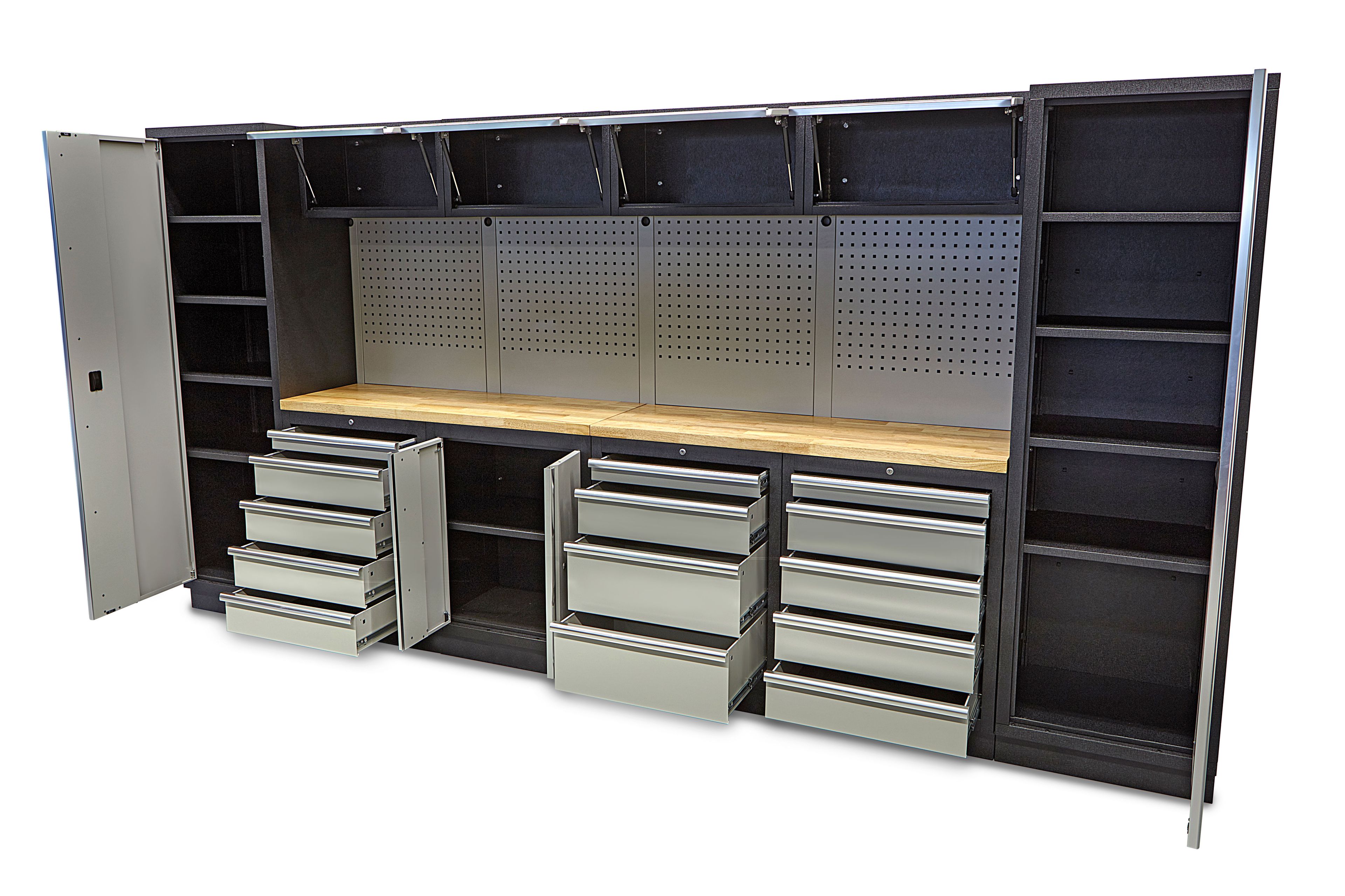 HBM professional modulair werkplaatssysteem, 16-delig, zwart grijs Image 4