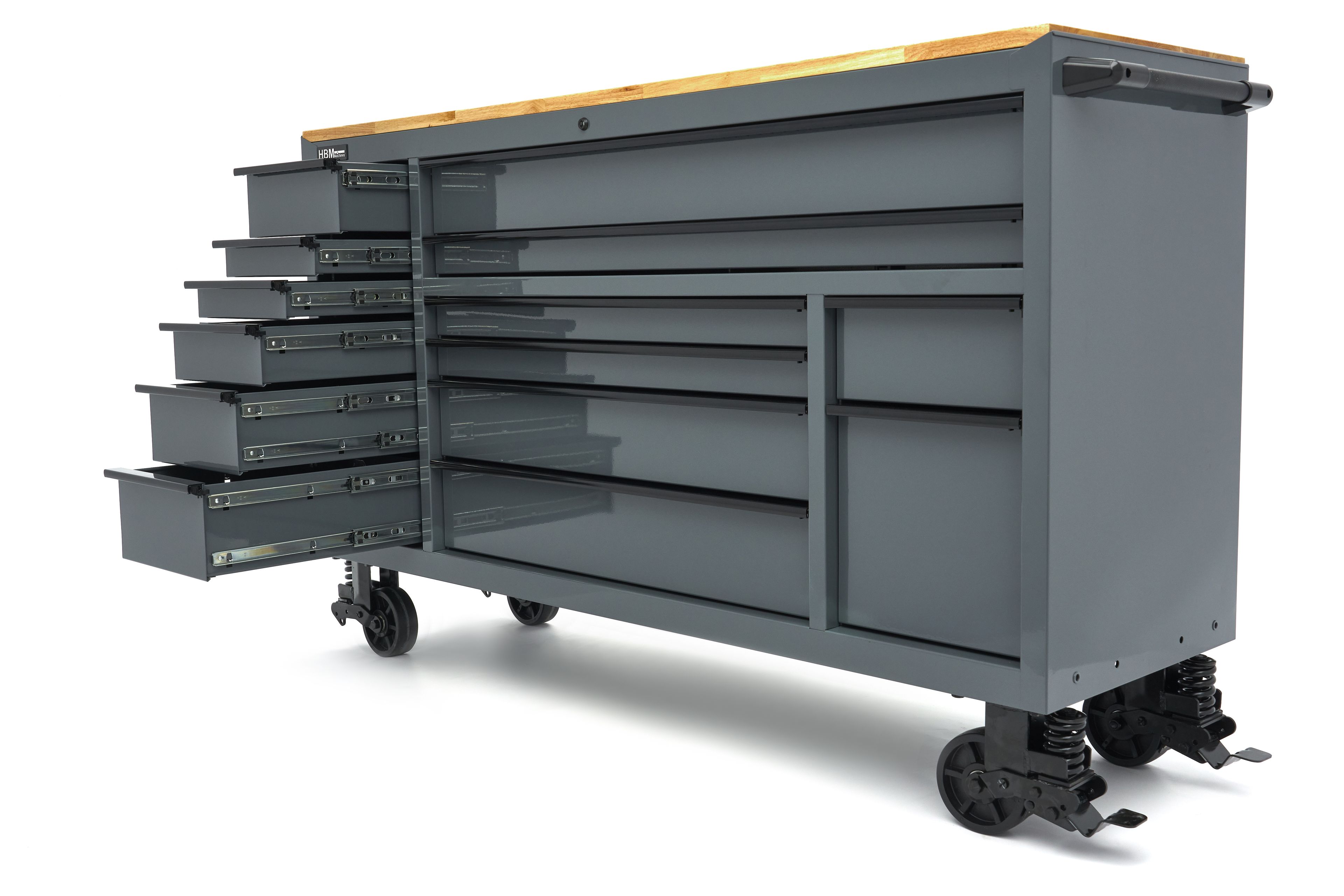HBM gereedschapswagen, 14 laden, 182 cm, grijs Image 7