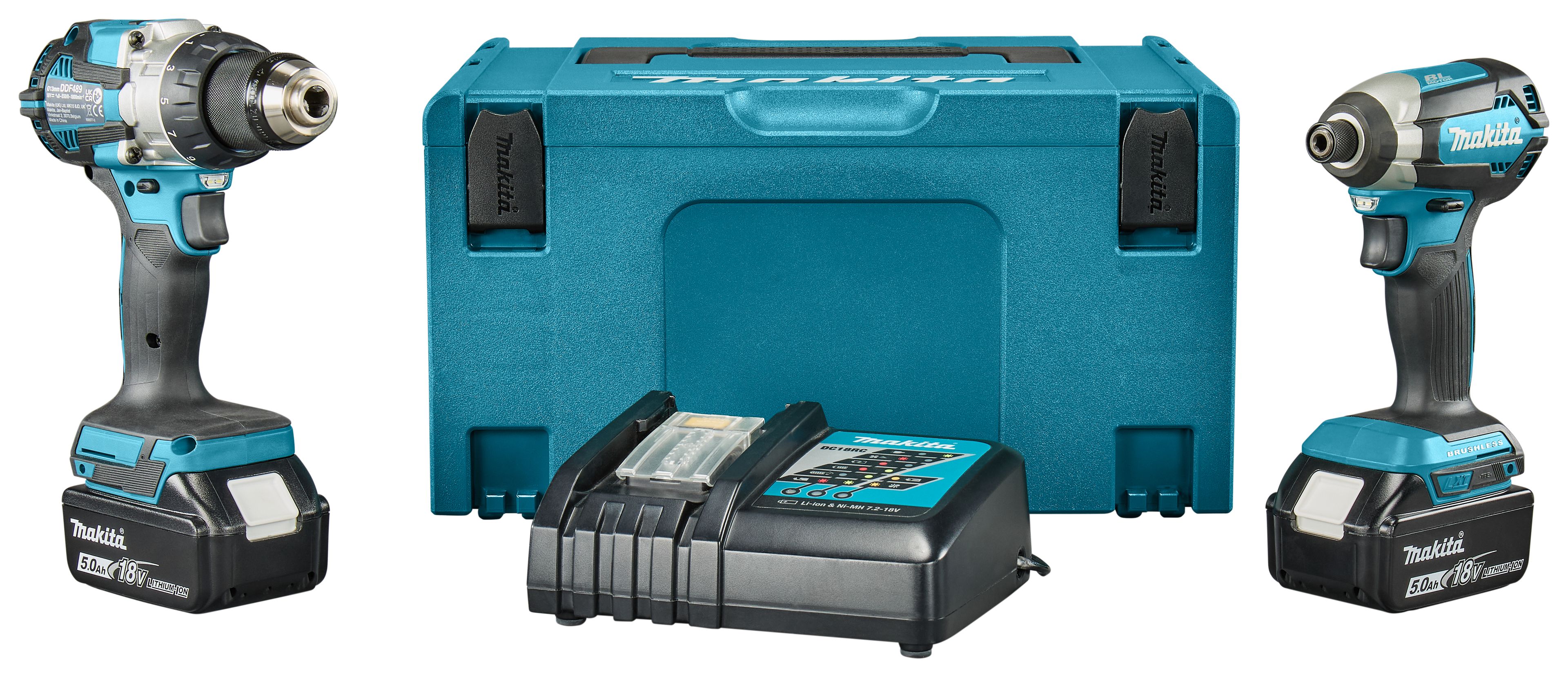 Makita Combiset DHP489/DTD153 18 Volt DLX2507TJ