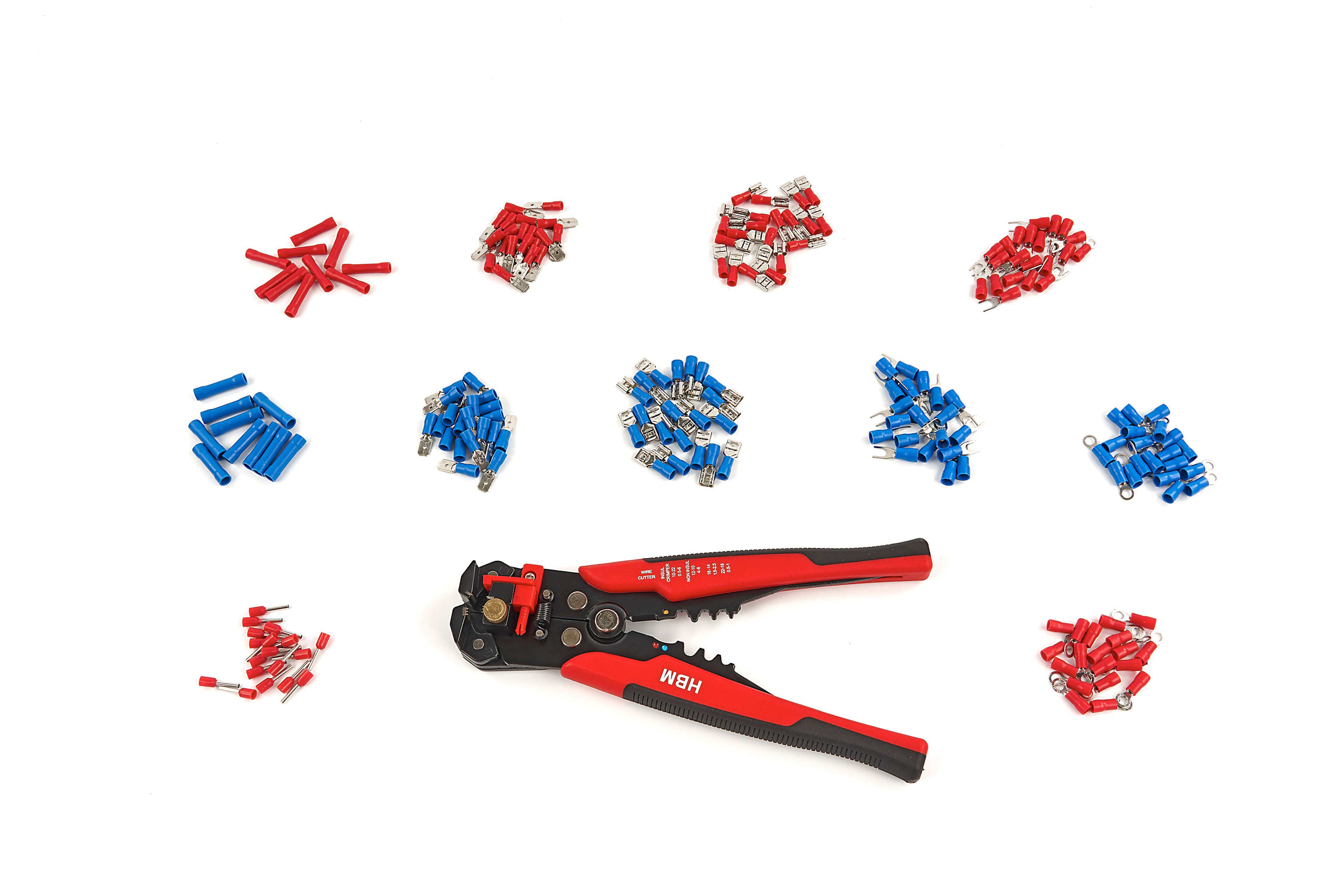 HBM 199 Delige Profi 4 in 1 Pinza Strippatrice Automatica con Funzione di Taglio e Crimpatura Inclusa 199 Terminali per Cavi Image 3