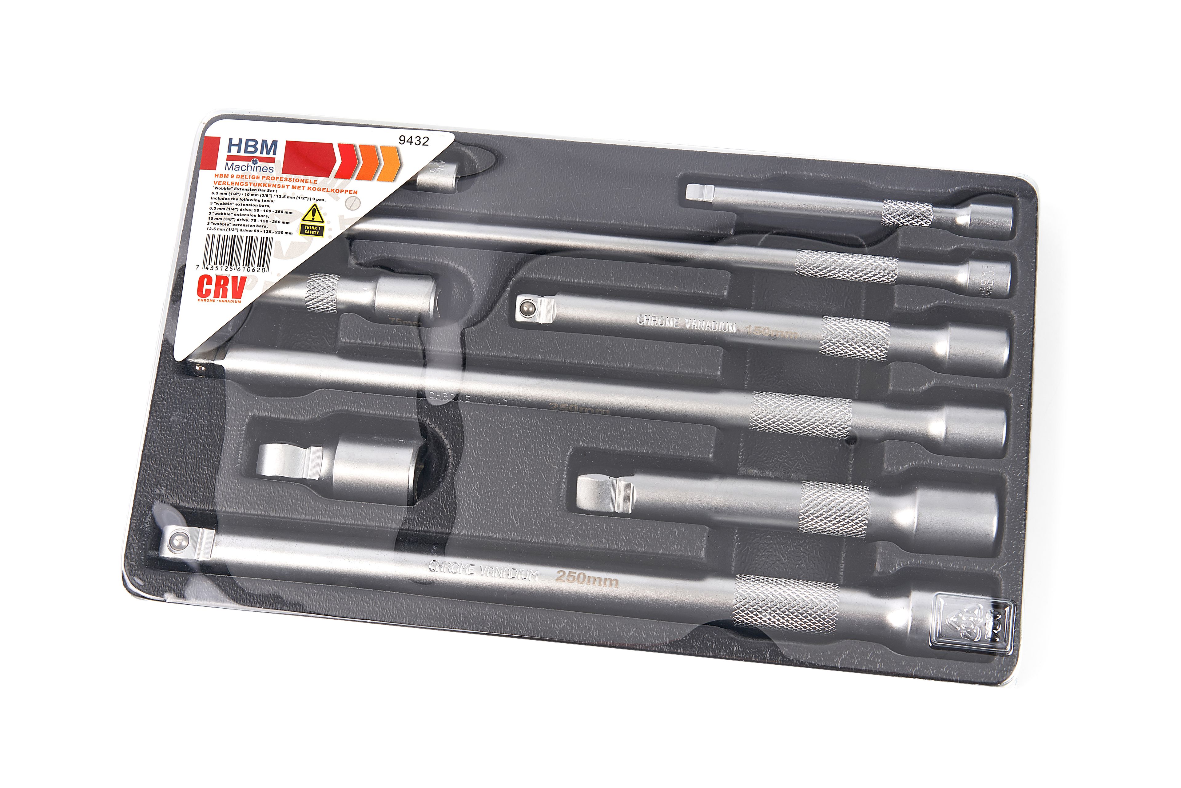 HBM Jeu de rallonges professionnelles 9 pièces avec rotules