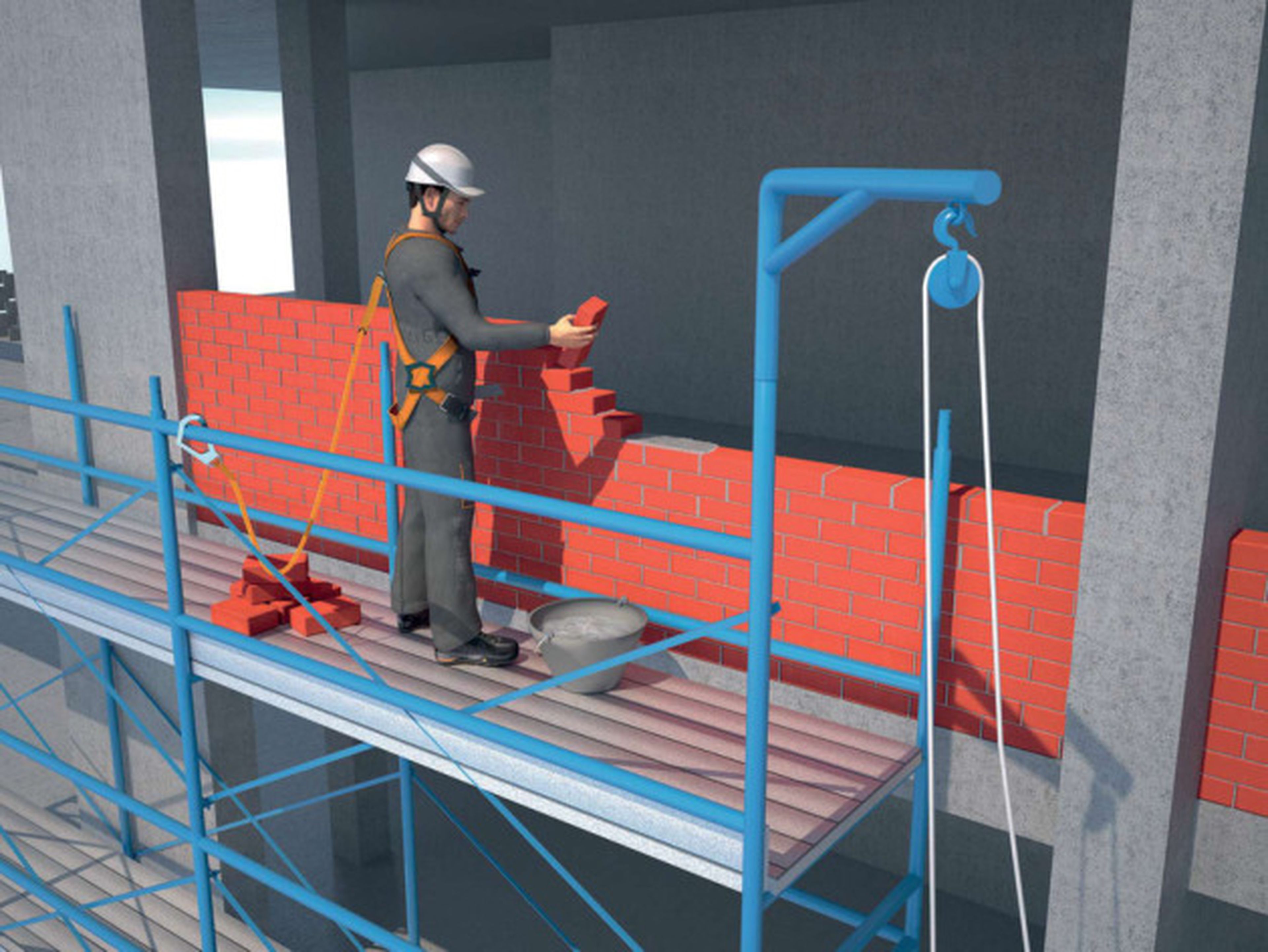 Delta Plus protection antichute ELARA190V2 pour travaux sur échafaudage S/M/L Image 2