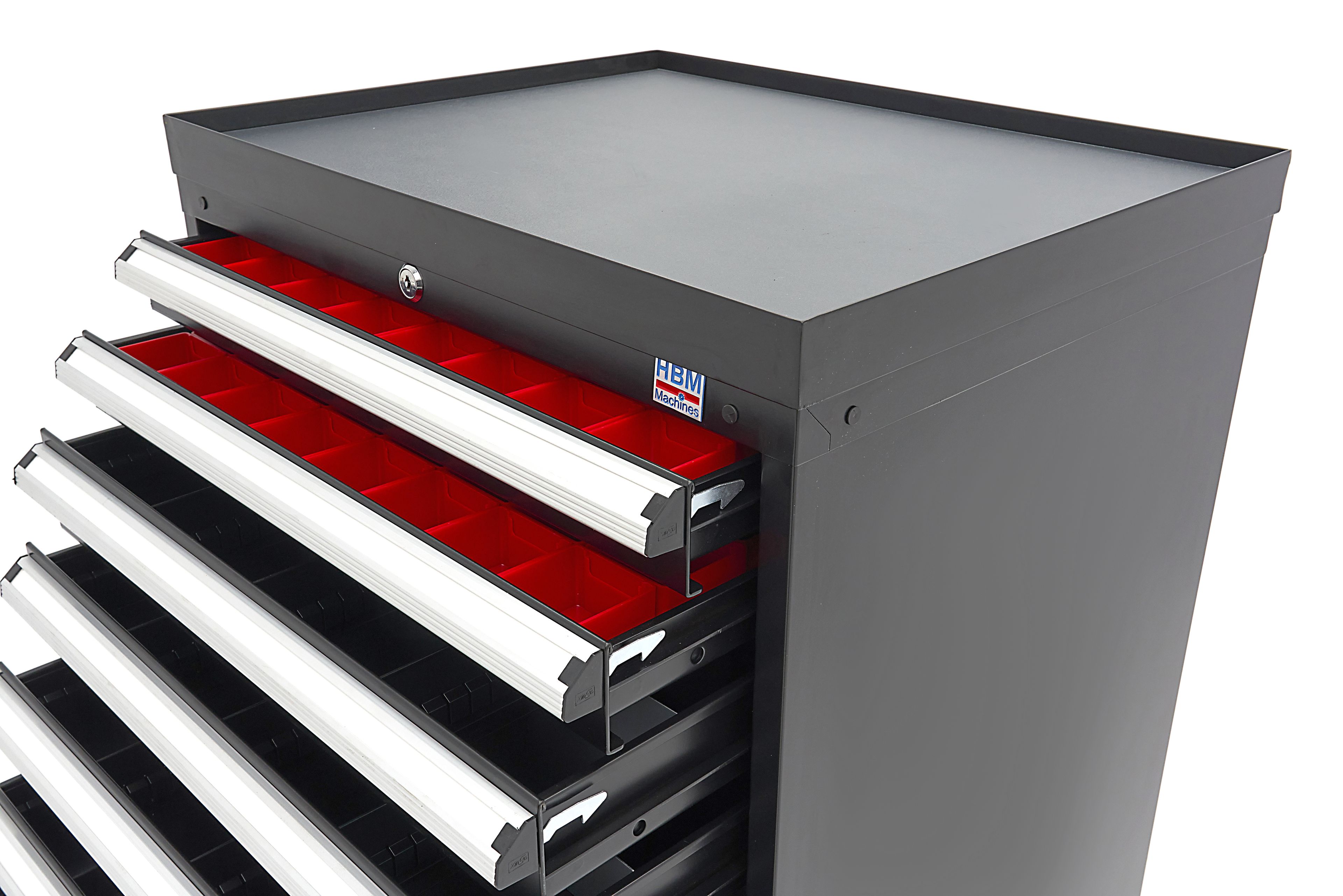 HBM Armoire à outils à 8 tiroirs 72 x 58 x 100 cm noire Image 15