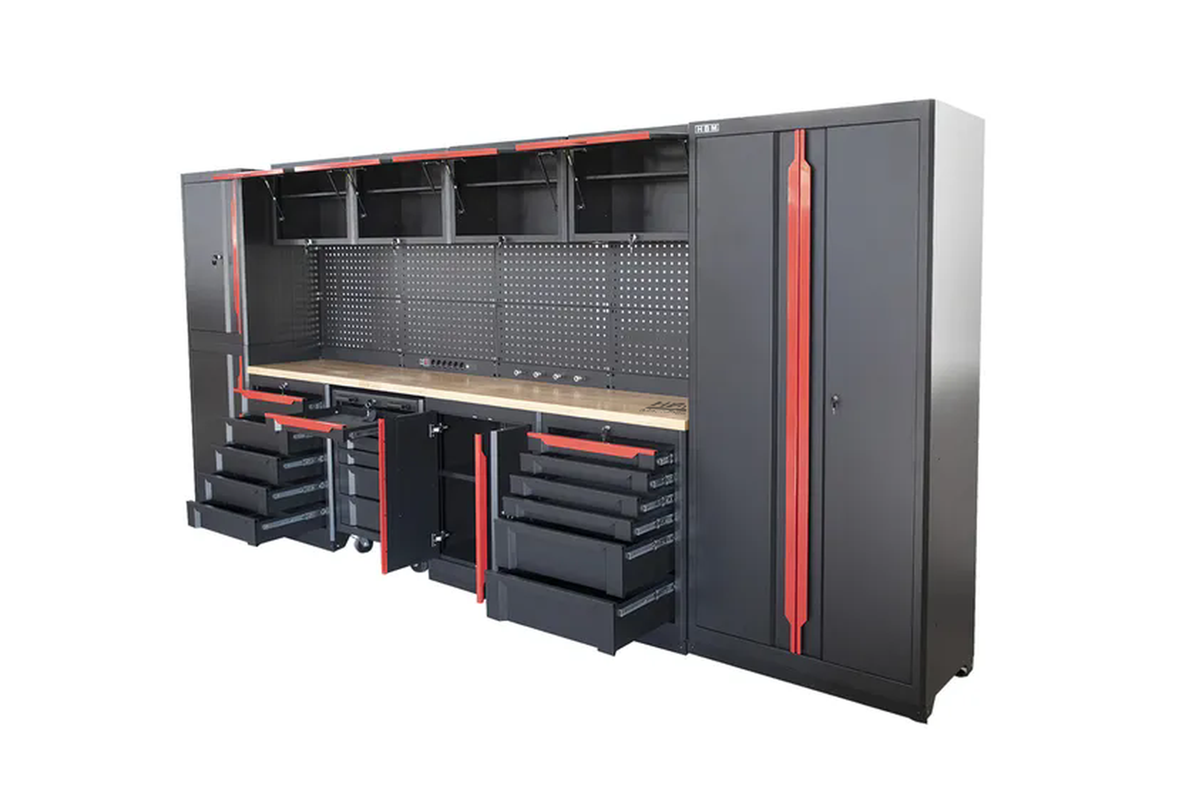 HBM expert modulair werkplaatssysteem, 17-delig, zwart rood Image 4