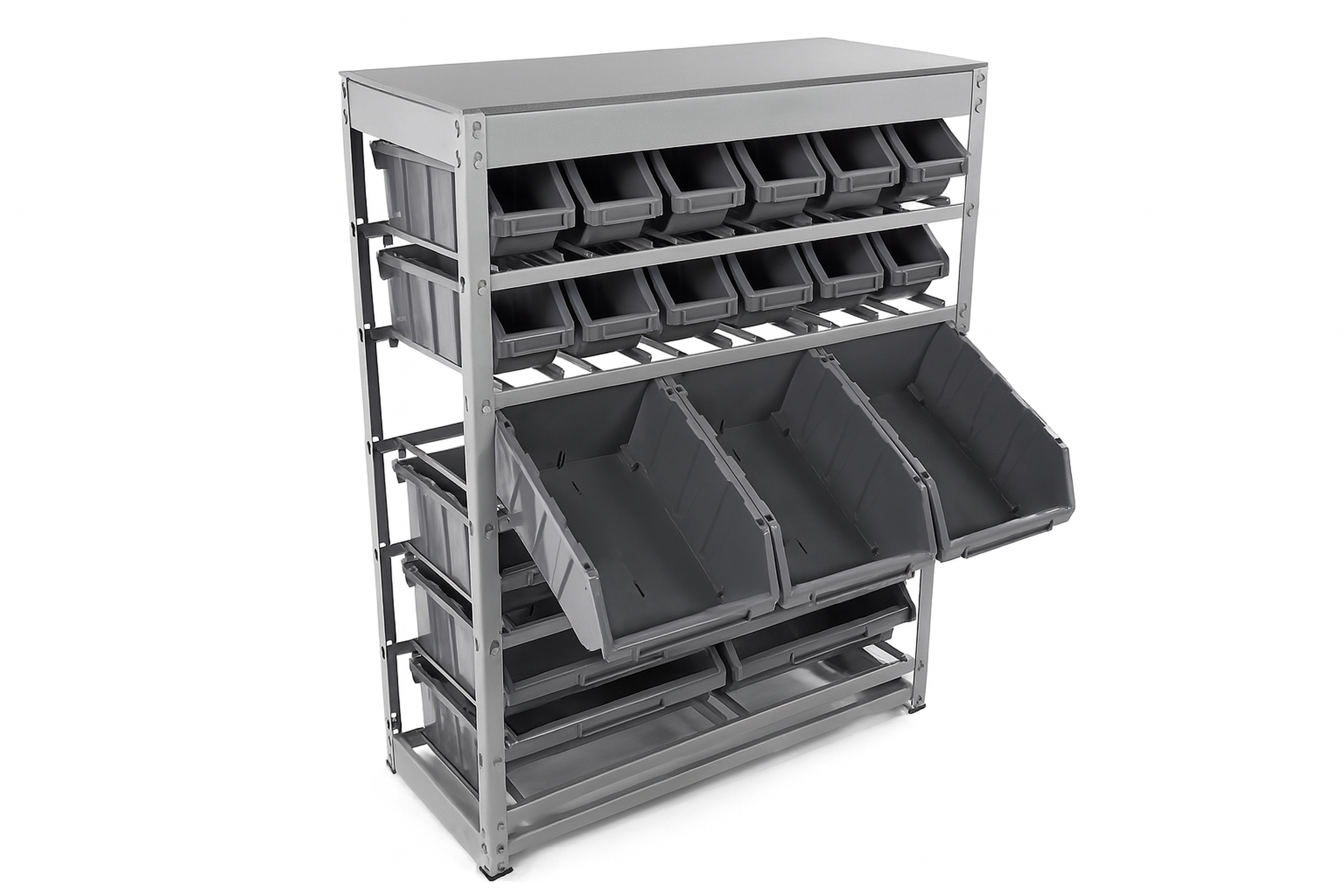 HBM Bakkenkast, opbergsysteem, stelling met 22 opbergbakken Image 5