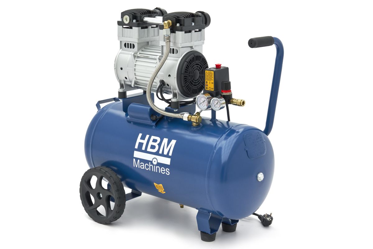 HBM Compresor silencioso sin aceite de 50 litros