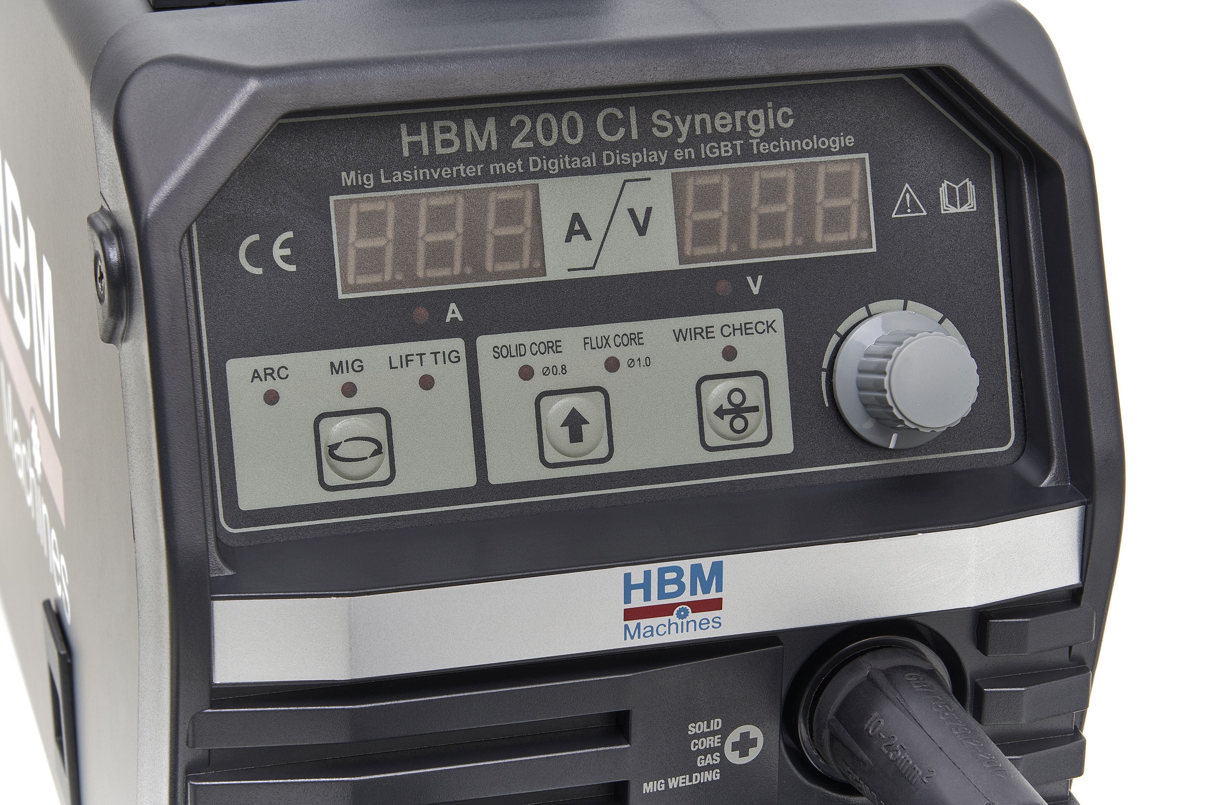 HBM 200 CI Synergic Mig Inverter per Saldatura con Display Digitale e Tecnologia IGBT Nera Image 6