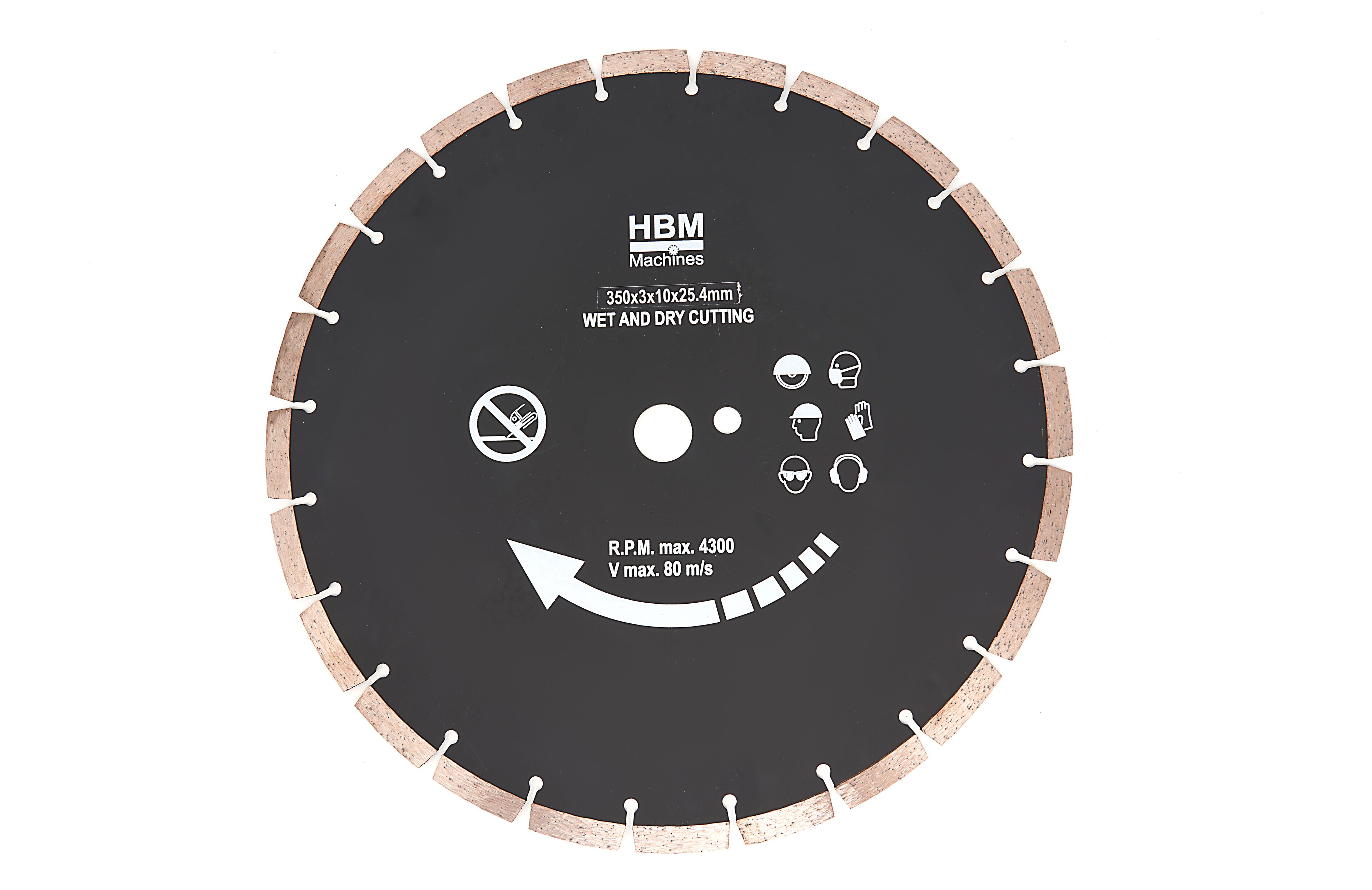 HBM 350 mm Zaagblad voor HBM Profi 350 mm Muurzaag / Betonzaag Watergekoeld - 2600W