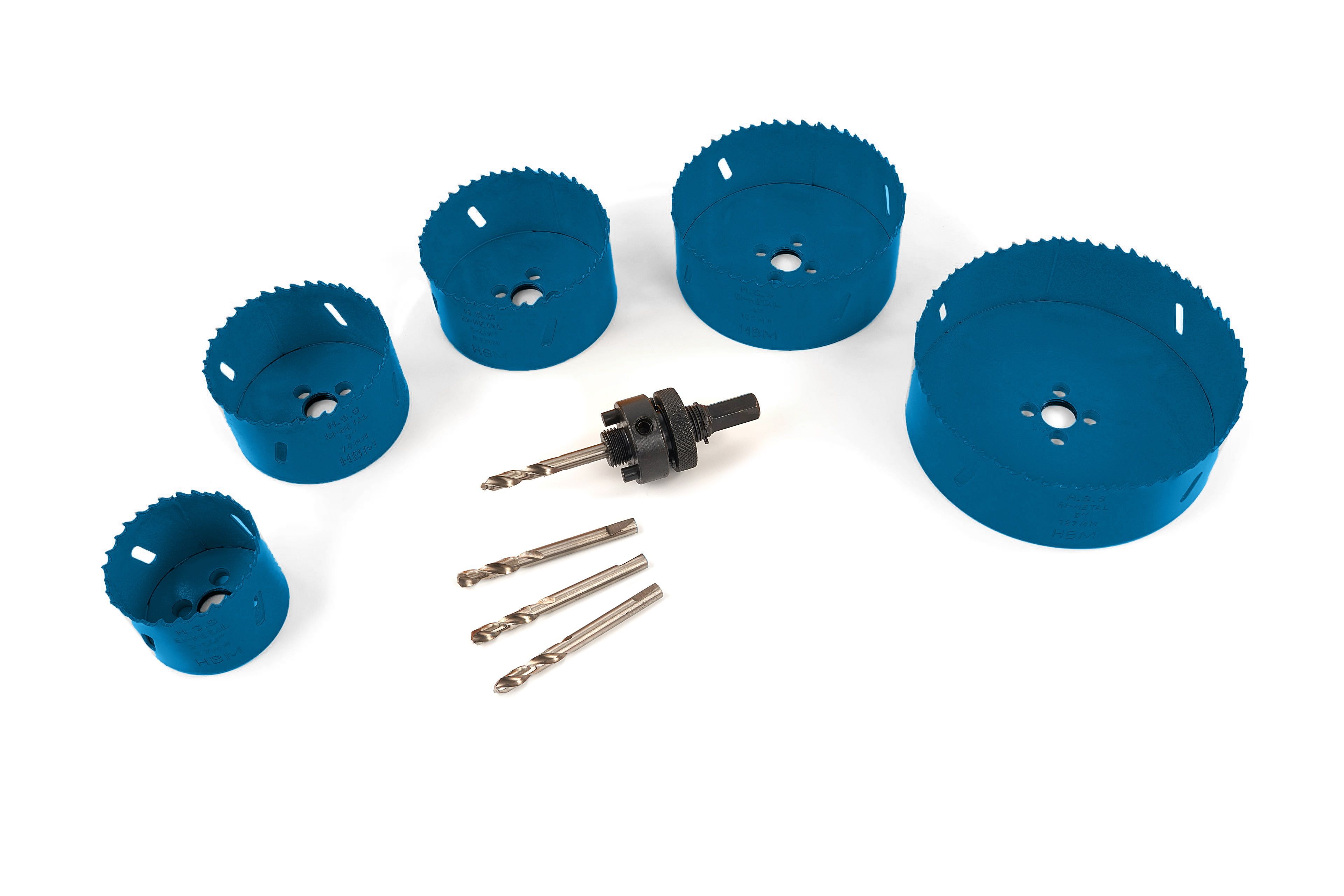 HBM Juego de sierras de corona bimetálicas de 9 piezas, tamaños grandes Image 3