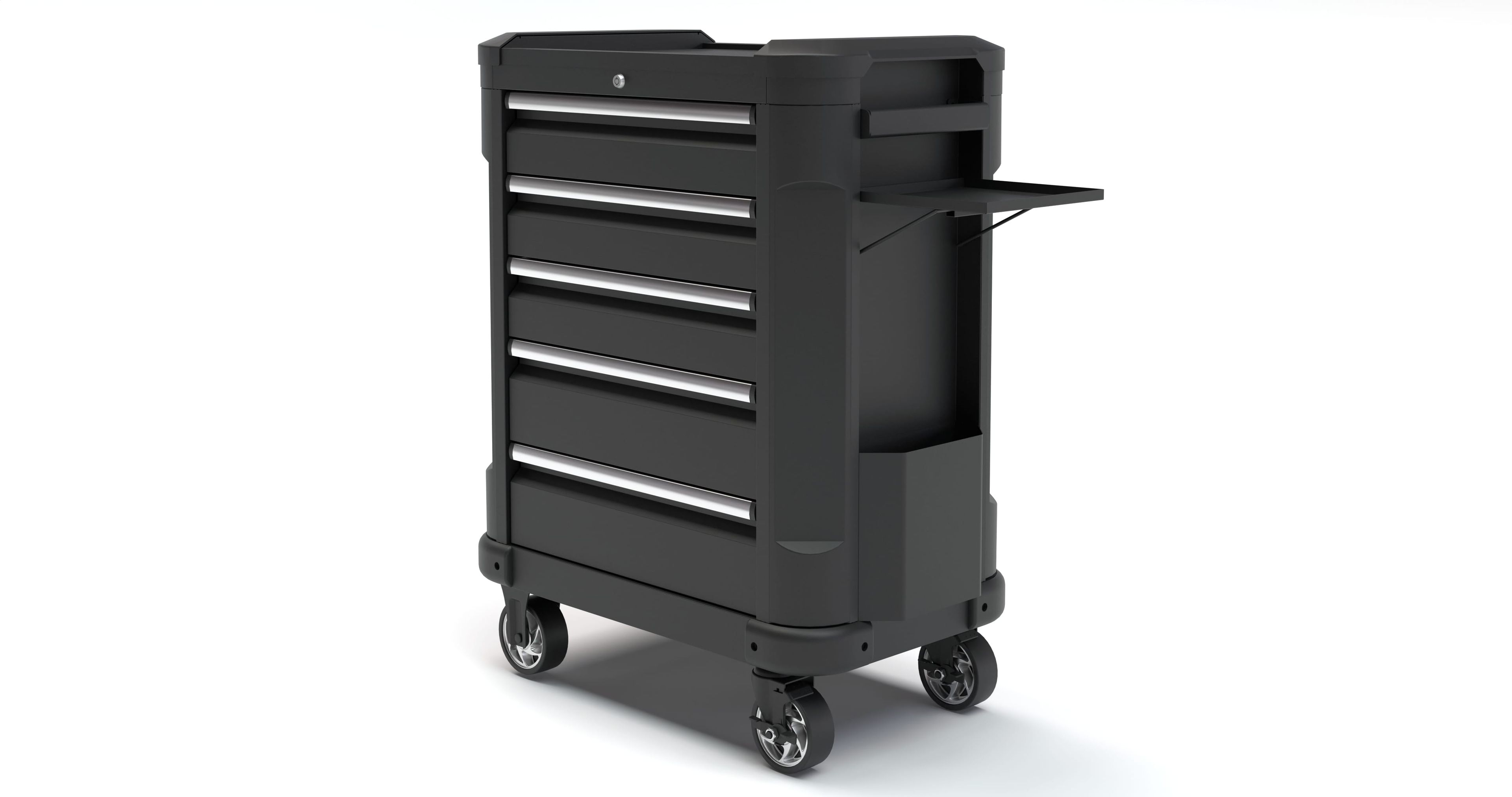 Carrello attrezzi HBM a 5 cassetti, 87 cm nero