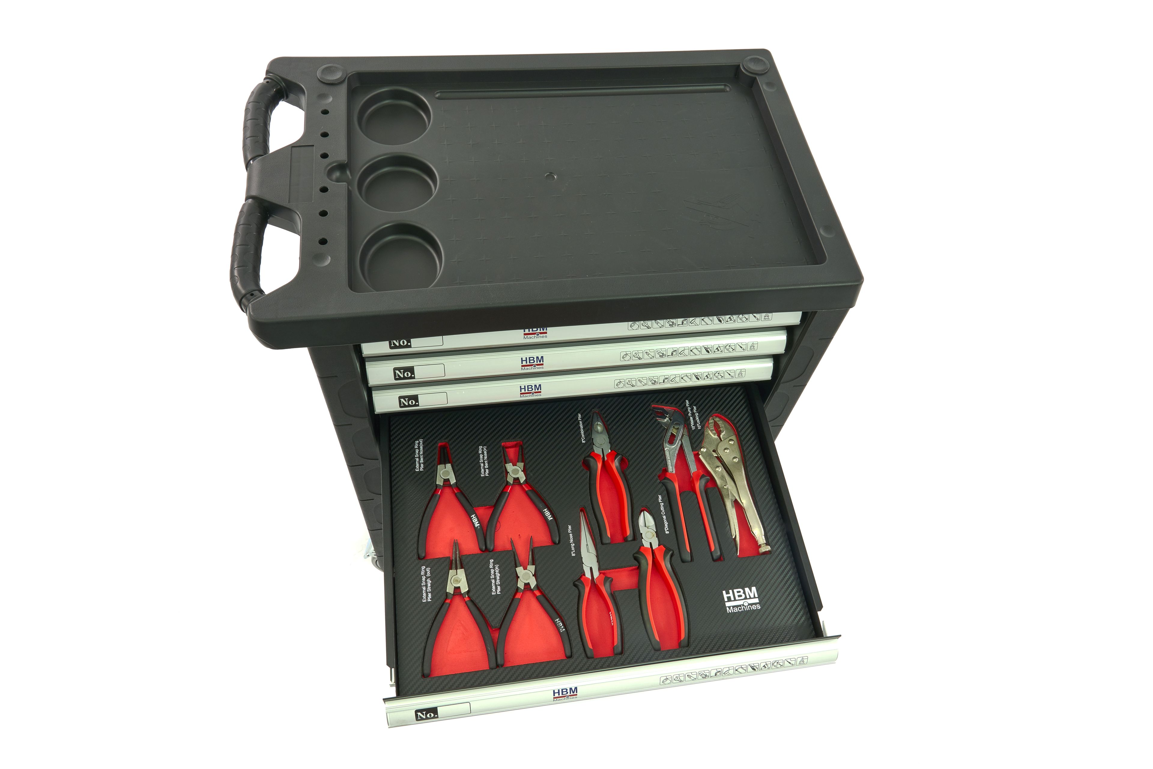 HBM gevulde gereedschapswagen 154-delig, zwart Image 11