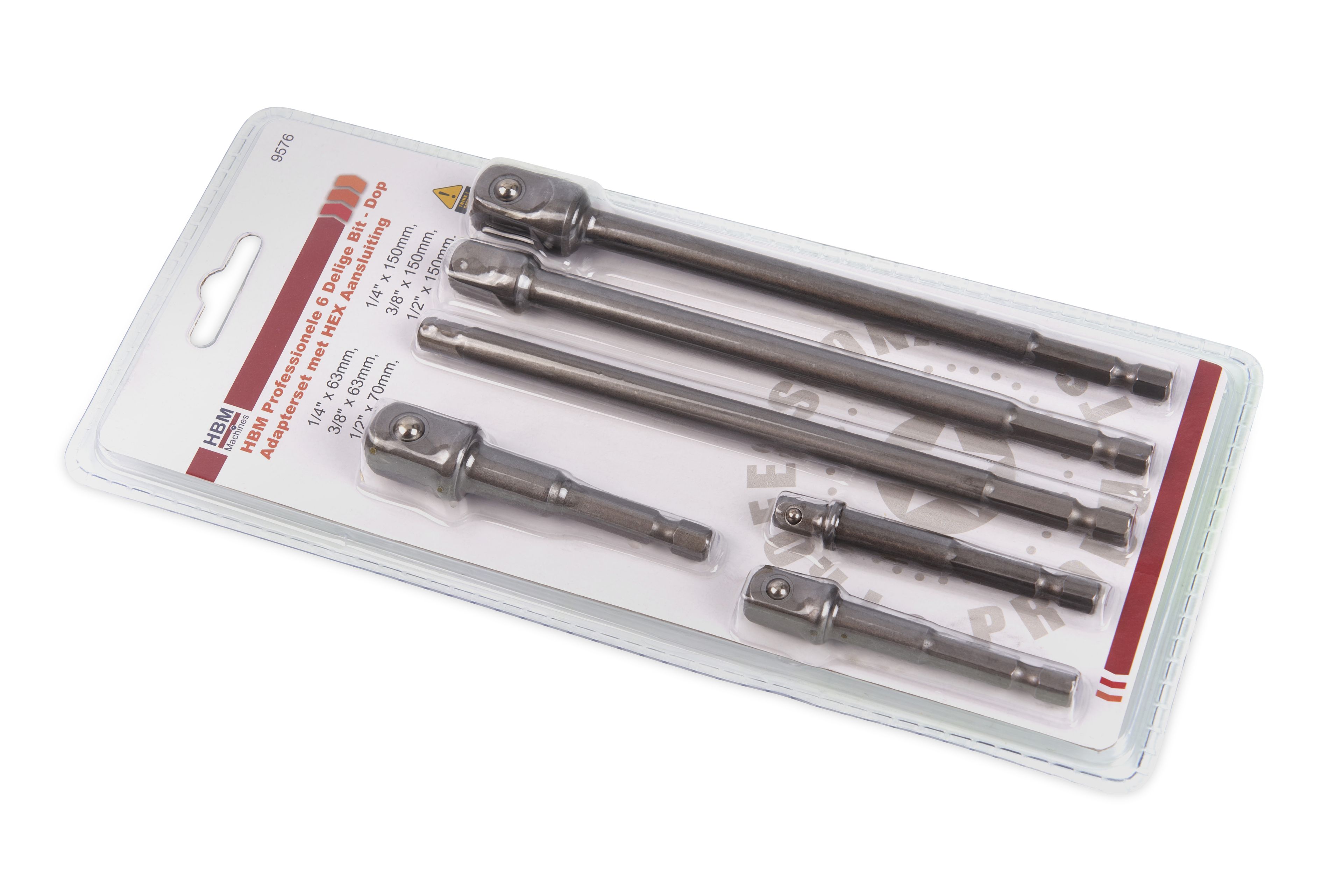 HBM Professionele 6 Delige Bit - Dop Adapterset met HEX Aansluiting Image 2