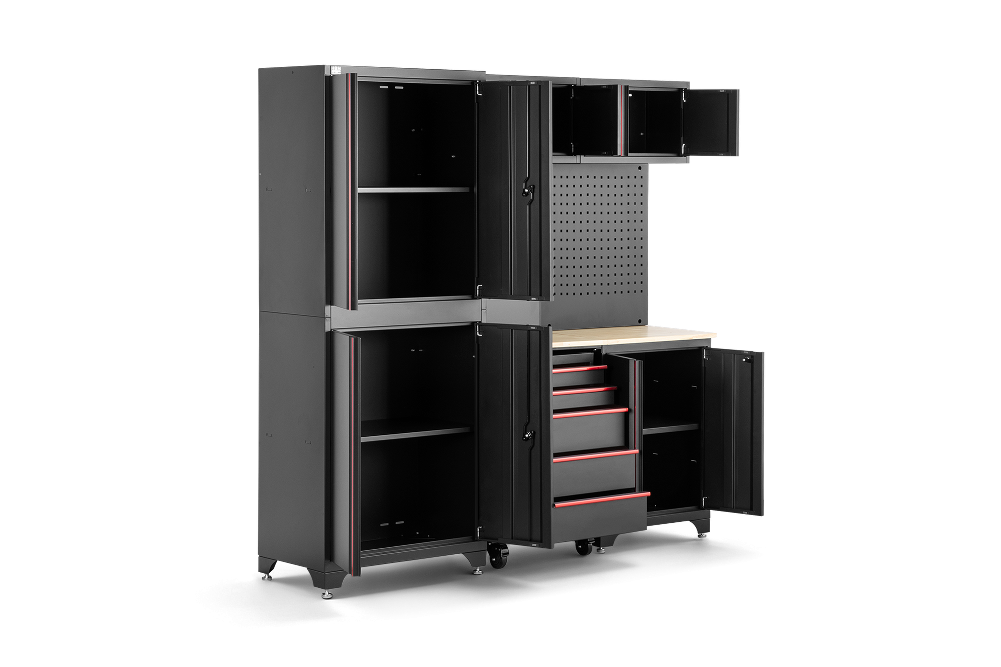 HBM modulair werkplaatssysteem 6-delig, zwart rood, model A Image 5
