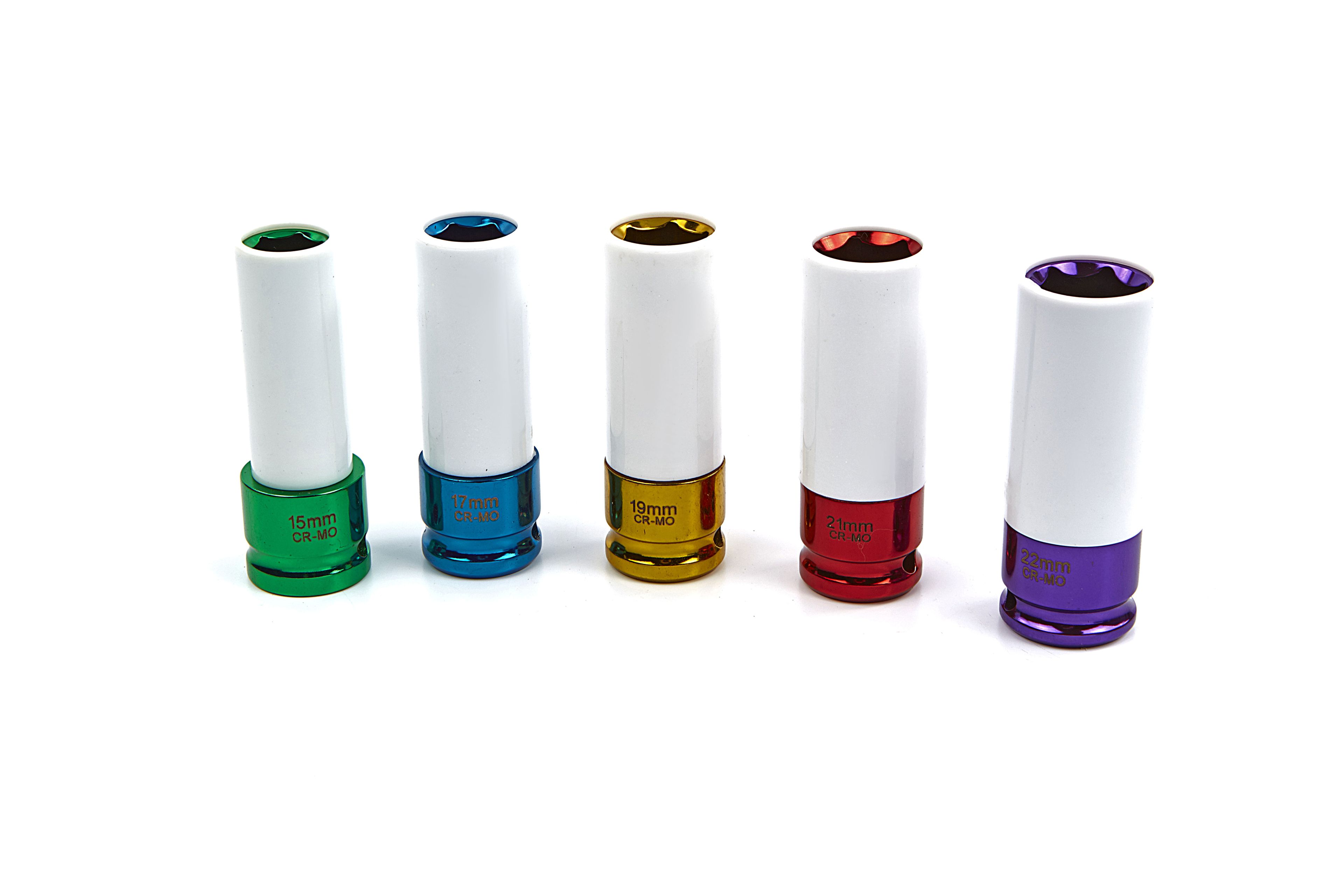 Set di bussole a cricchetto lungo HBM 5 pezzi con custodie protettive in plastica Image 3