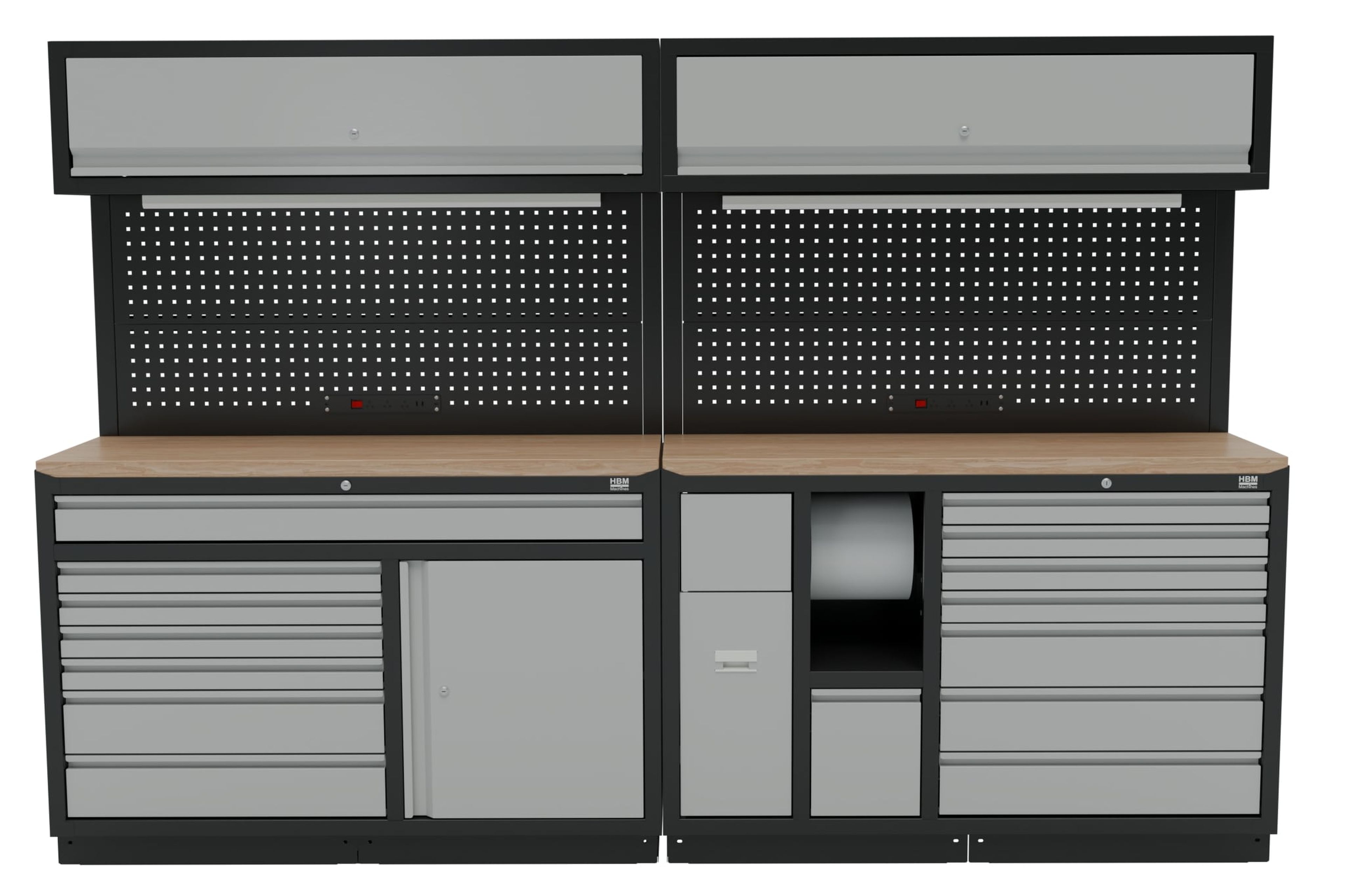 HBM modulair werkplaatssysteem 10-delig, zwart, grijs Image 2
