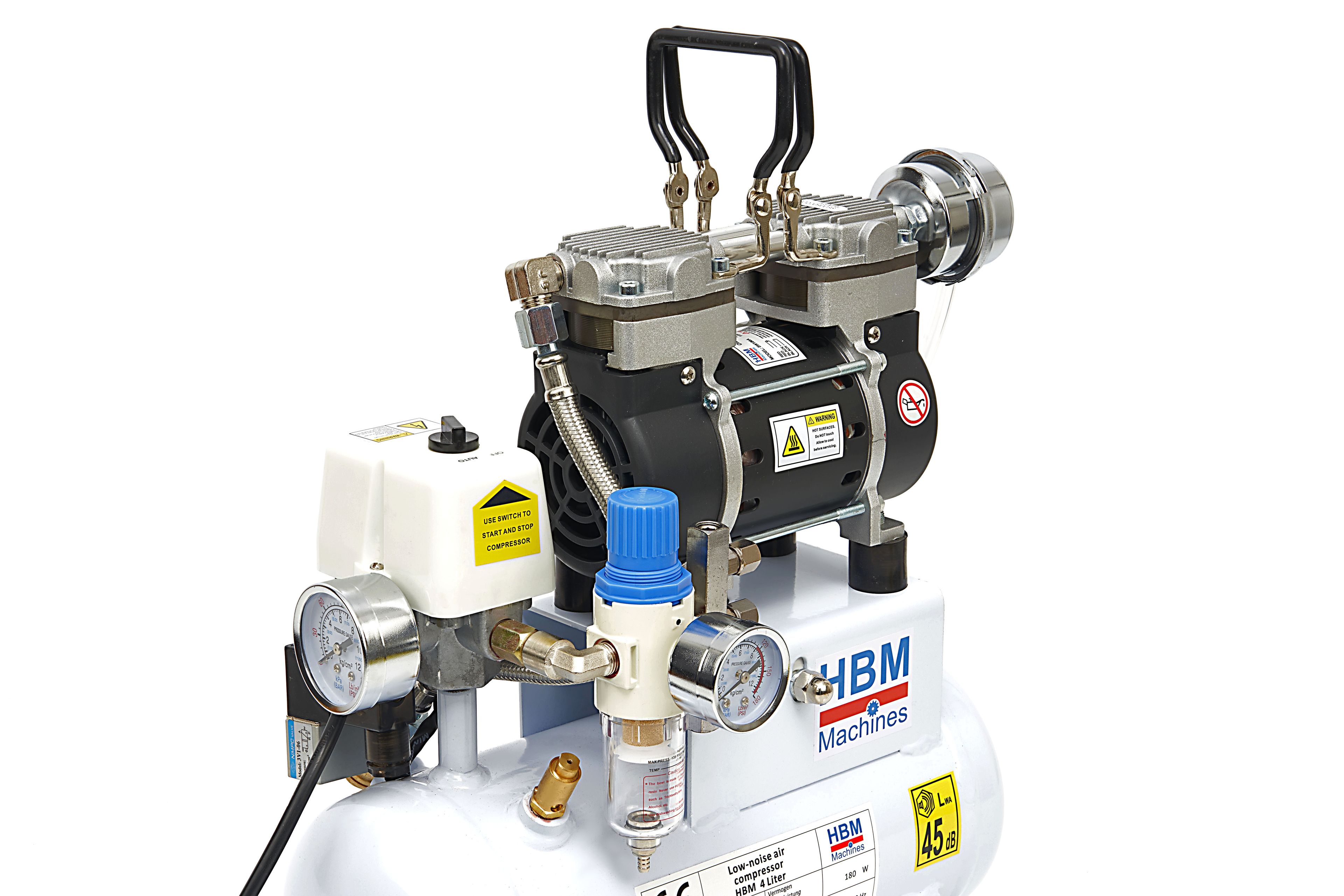 Compressore airbrush a basso rumore HBM 4 litri, modello 2 Image 6