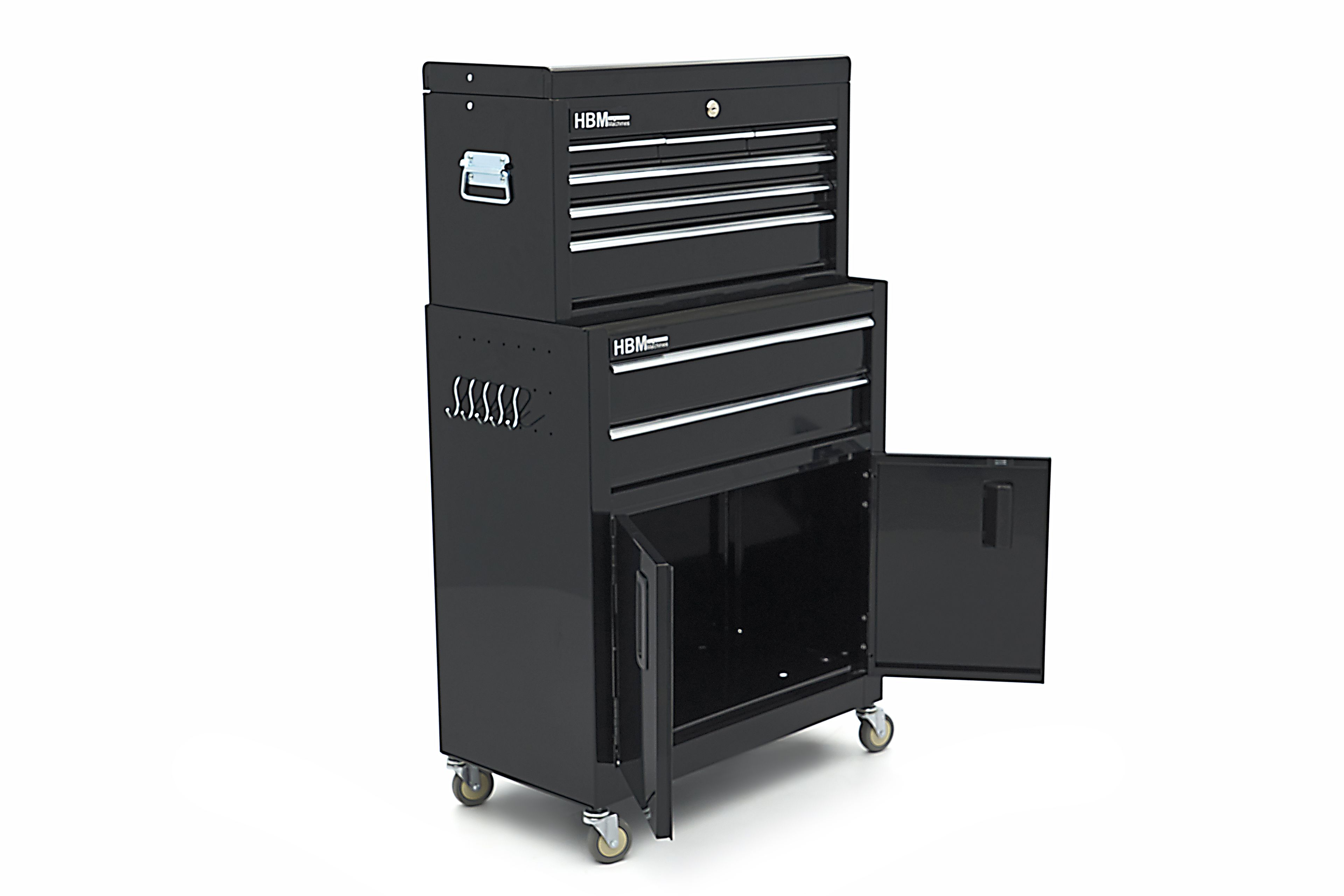 HBM gereedschapswagen inclusief opzetkast, zwart, model 2 Image 3