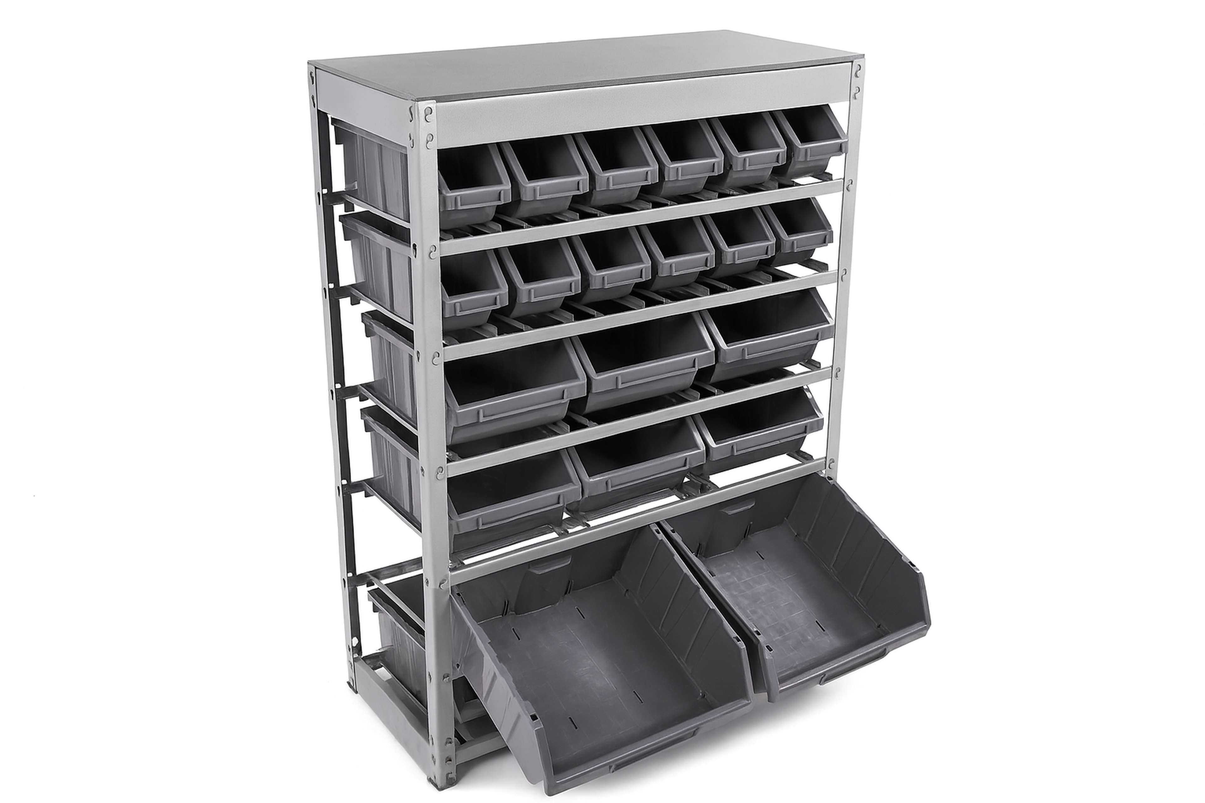 HBM Bakkenkast, opbergsysteem, stelling met 22 opbergbakken Image 6