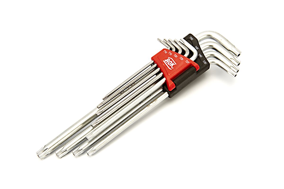 AOK langes Security-Torx-Innensechskantschlüssel-Set, 9-teilig