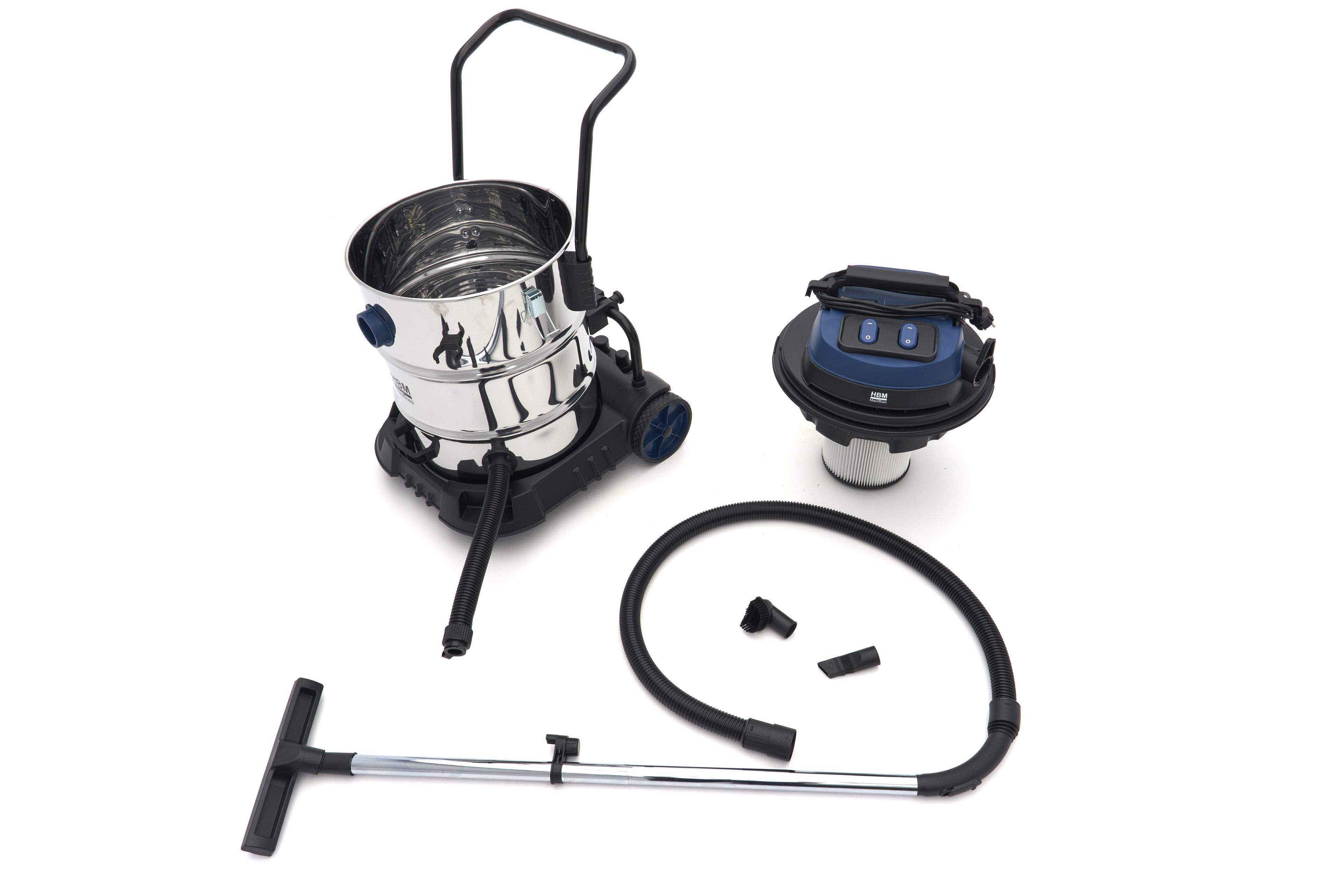 HBM bouwstofzuiger nat/droog 2x1200W 80L Image 7