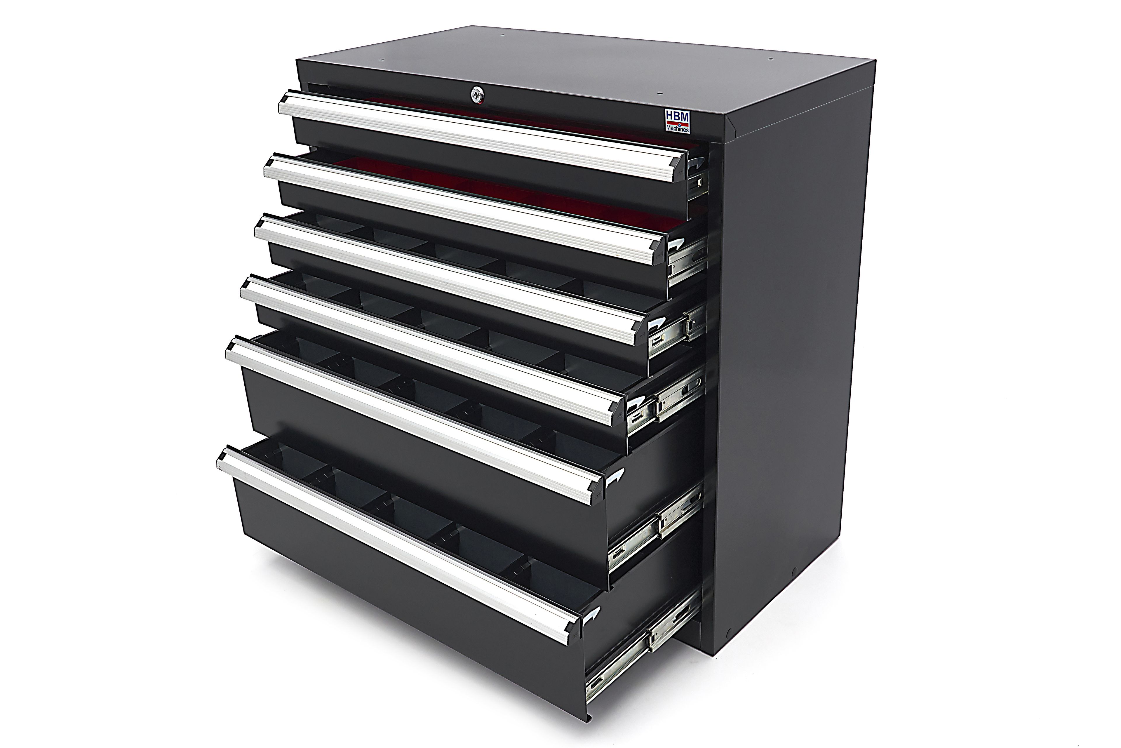 HBM 6 Schubladenschrank / Profi-Werkzeugschrank 90 x 45 x 90 cm schwarz Image 4