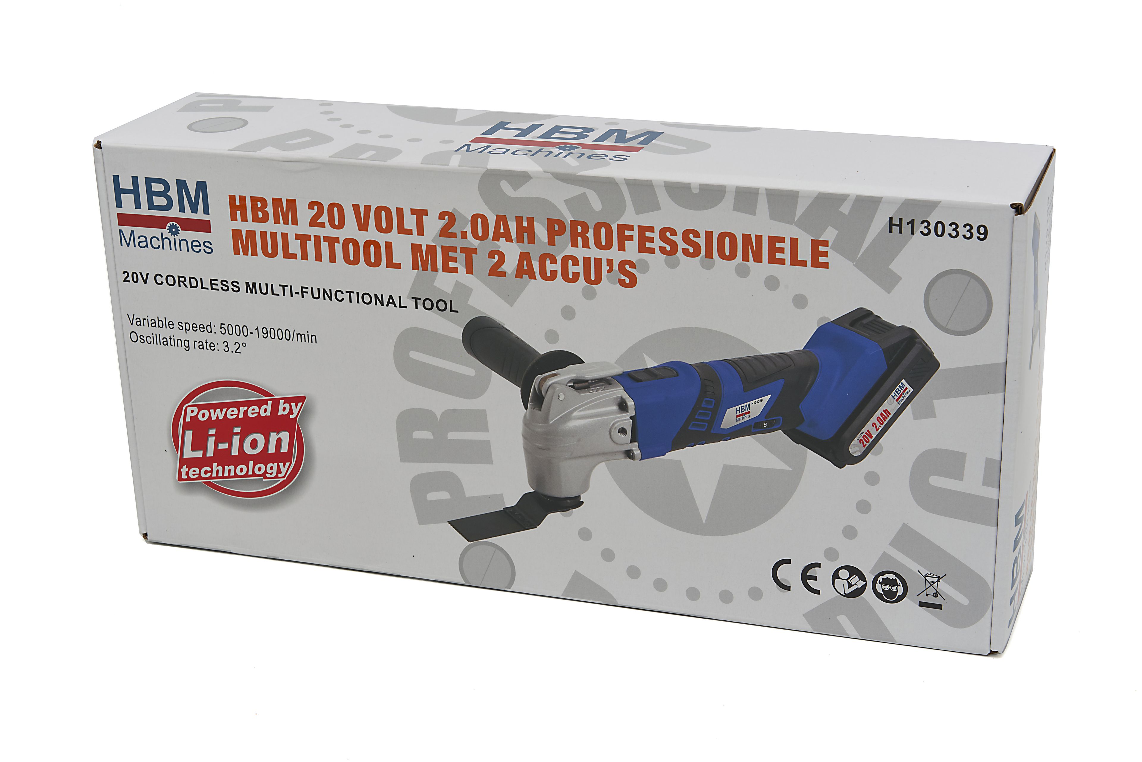 HBM 20 Volt 2.0AH Multitool Professionale Con 2 Batterie Image 17